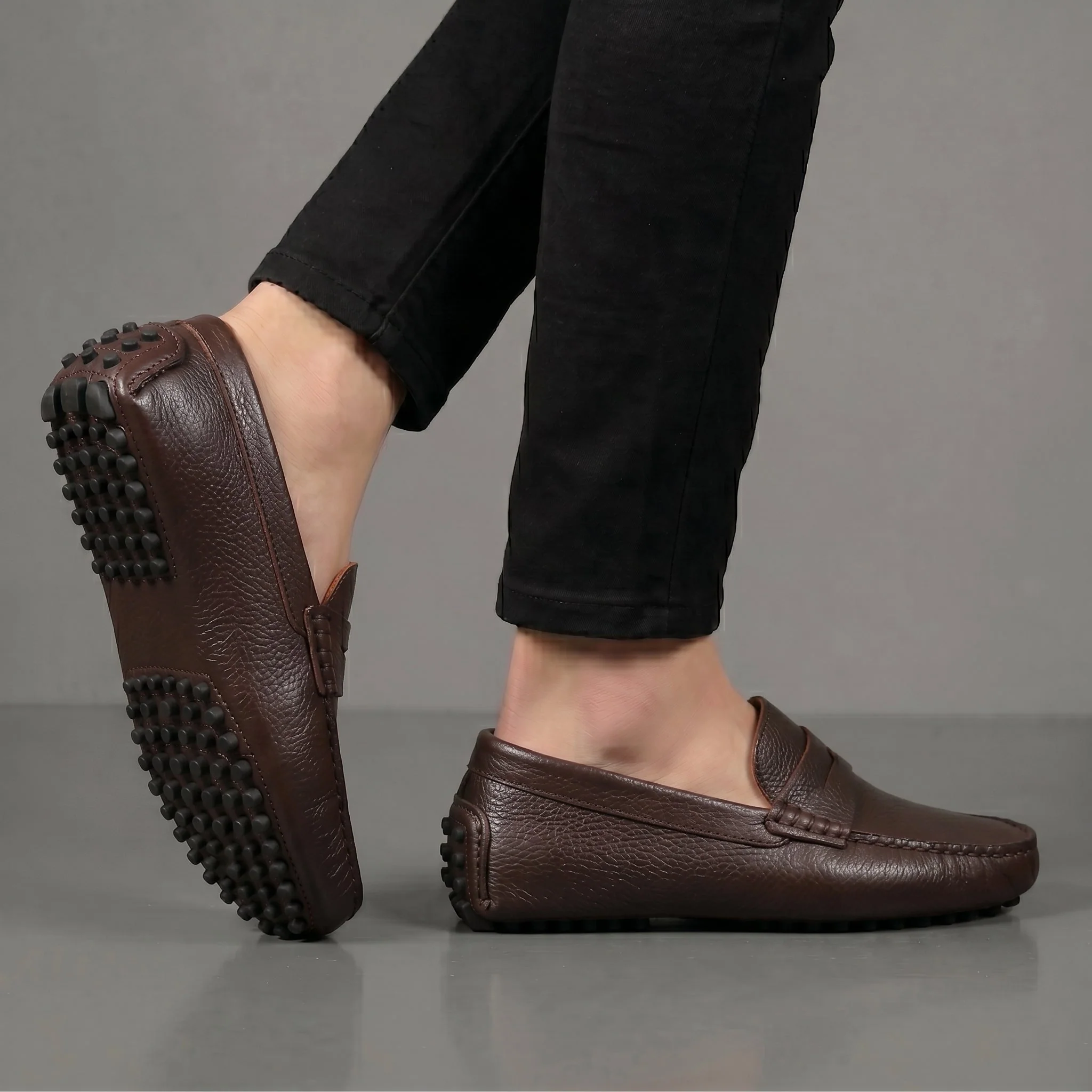 ALVERO : Mocassin Cuir Marron – Homme - Image 6