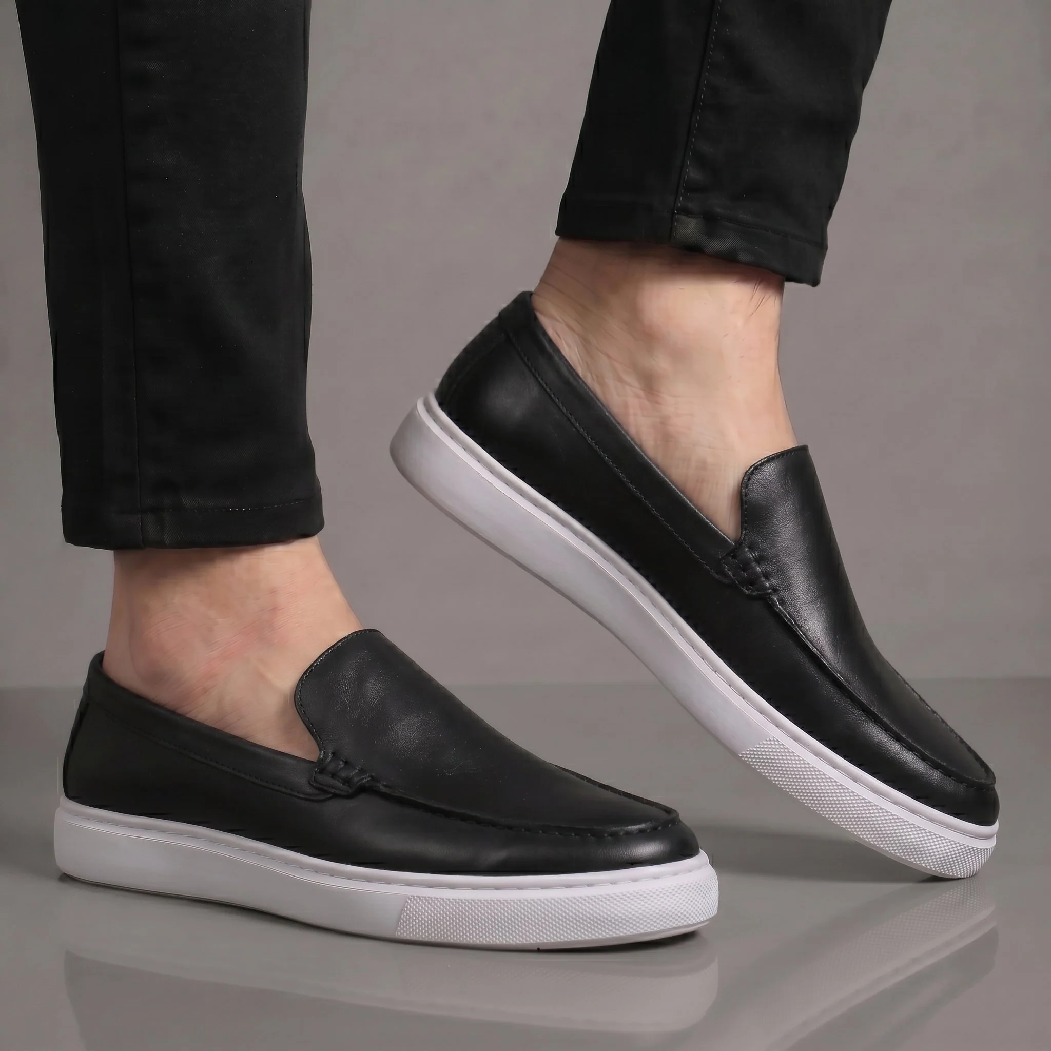 Mocassins Cuir Noir - Tres Confortable - Image 2