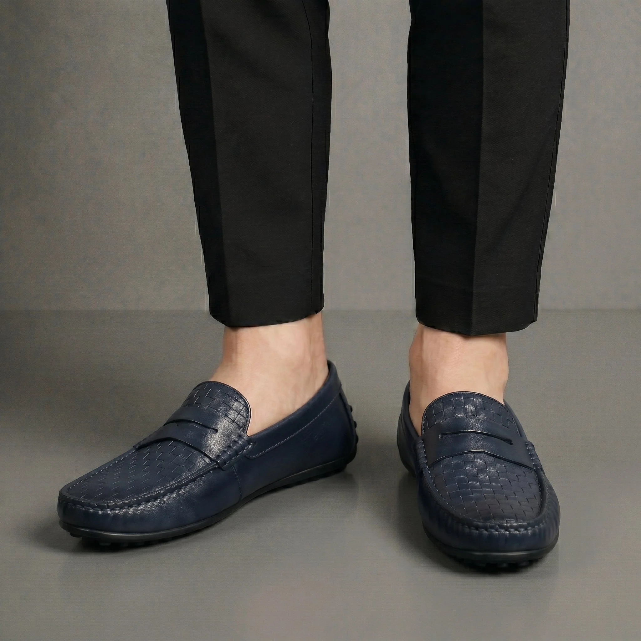 Mocassins Cuir BleuMarine - Tres Confortable - Image 4
