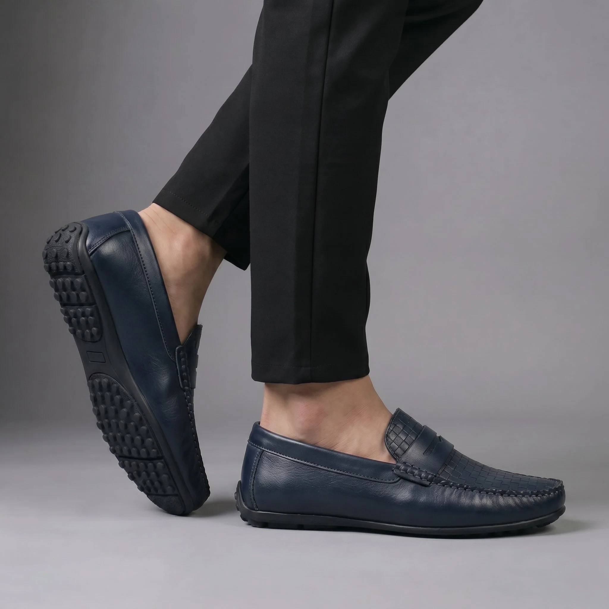 Mocassins Cuir BleuMarine - Tres Confortable - Image 5