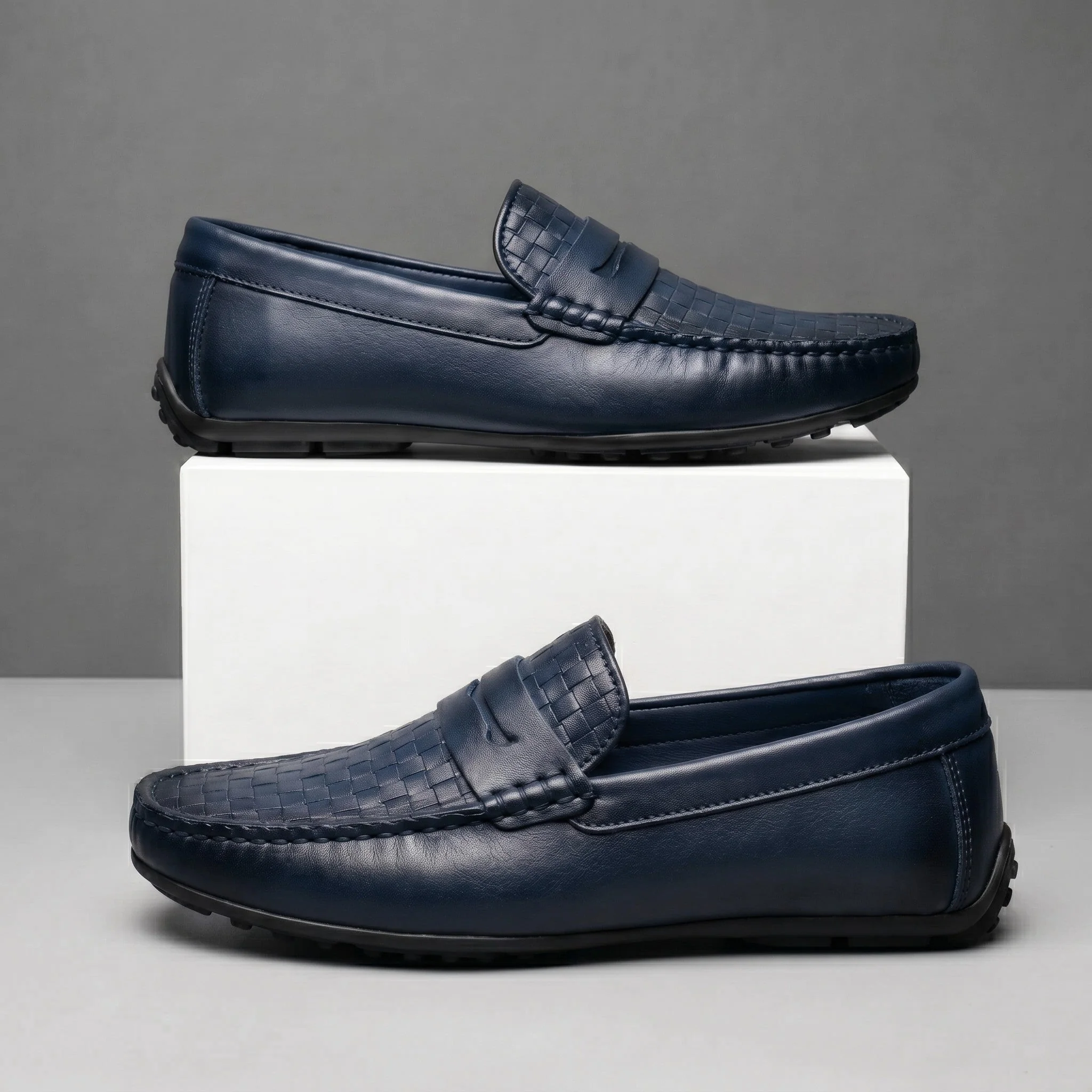 Mocassins Cuir BleuMarine - Tres Confortable - Image 6