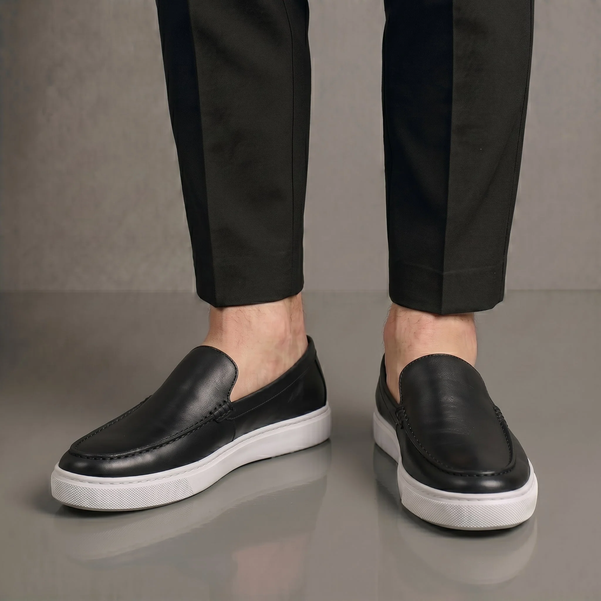 Mocassins Cuir Noir - Tres Confortable - Image 4
