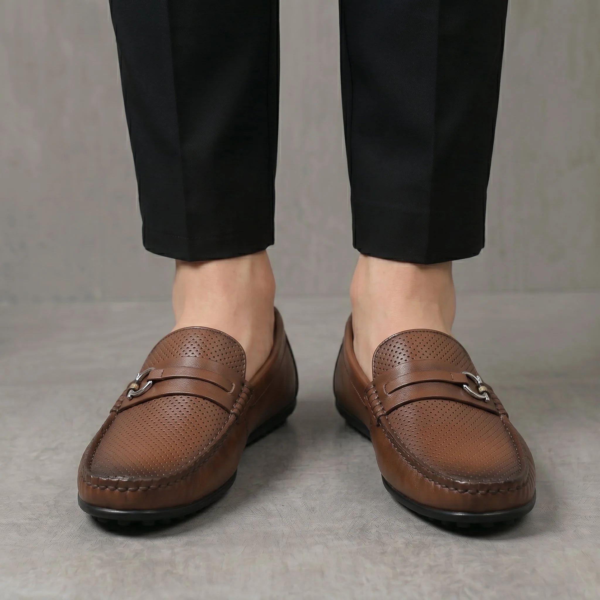 Mocassins Cuir Marron de Luxe Confortable - Image 4