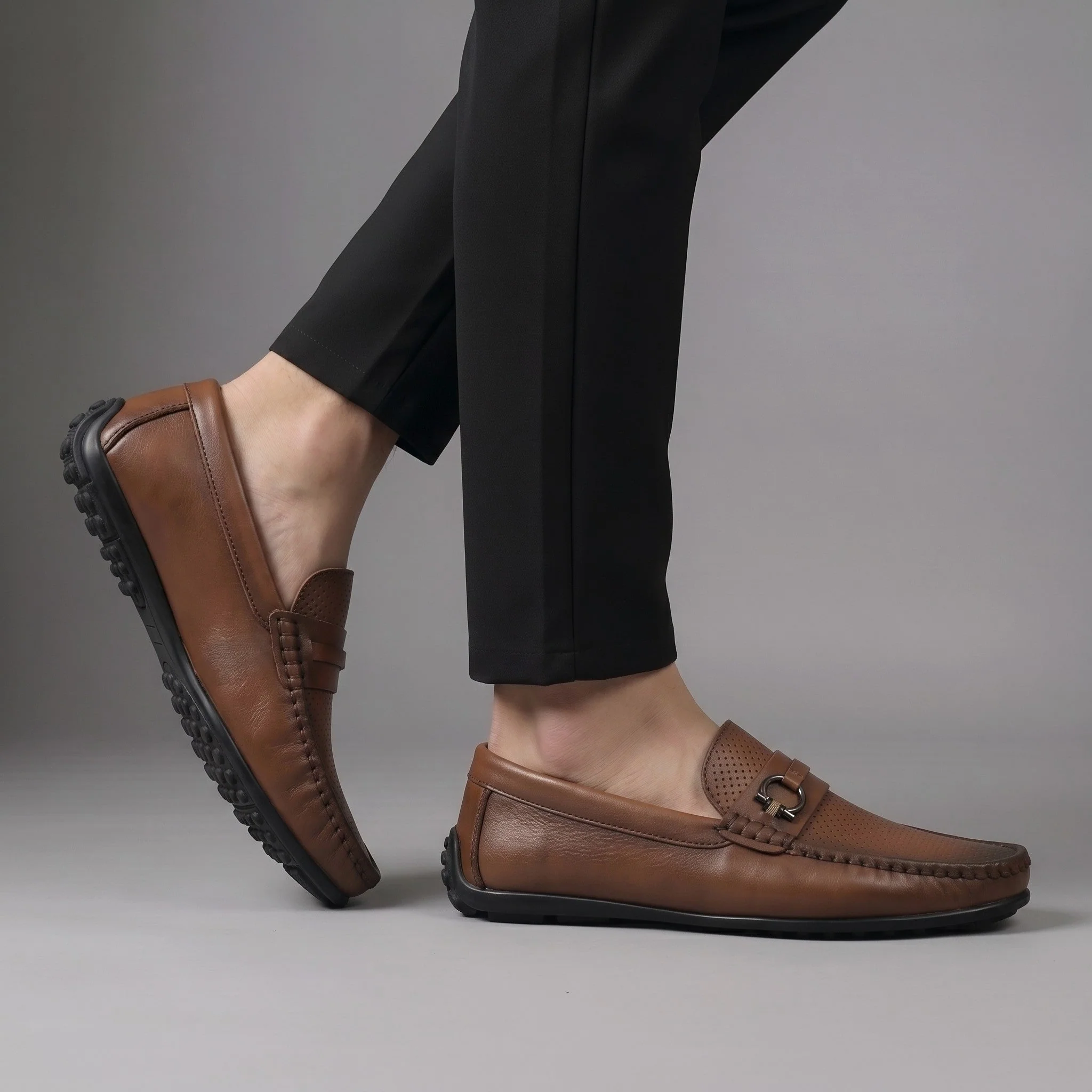 Mocassins Cuir Marron de Luxe Confortable - Image 5