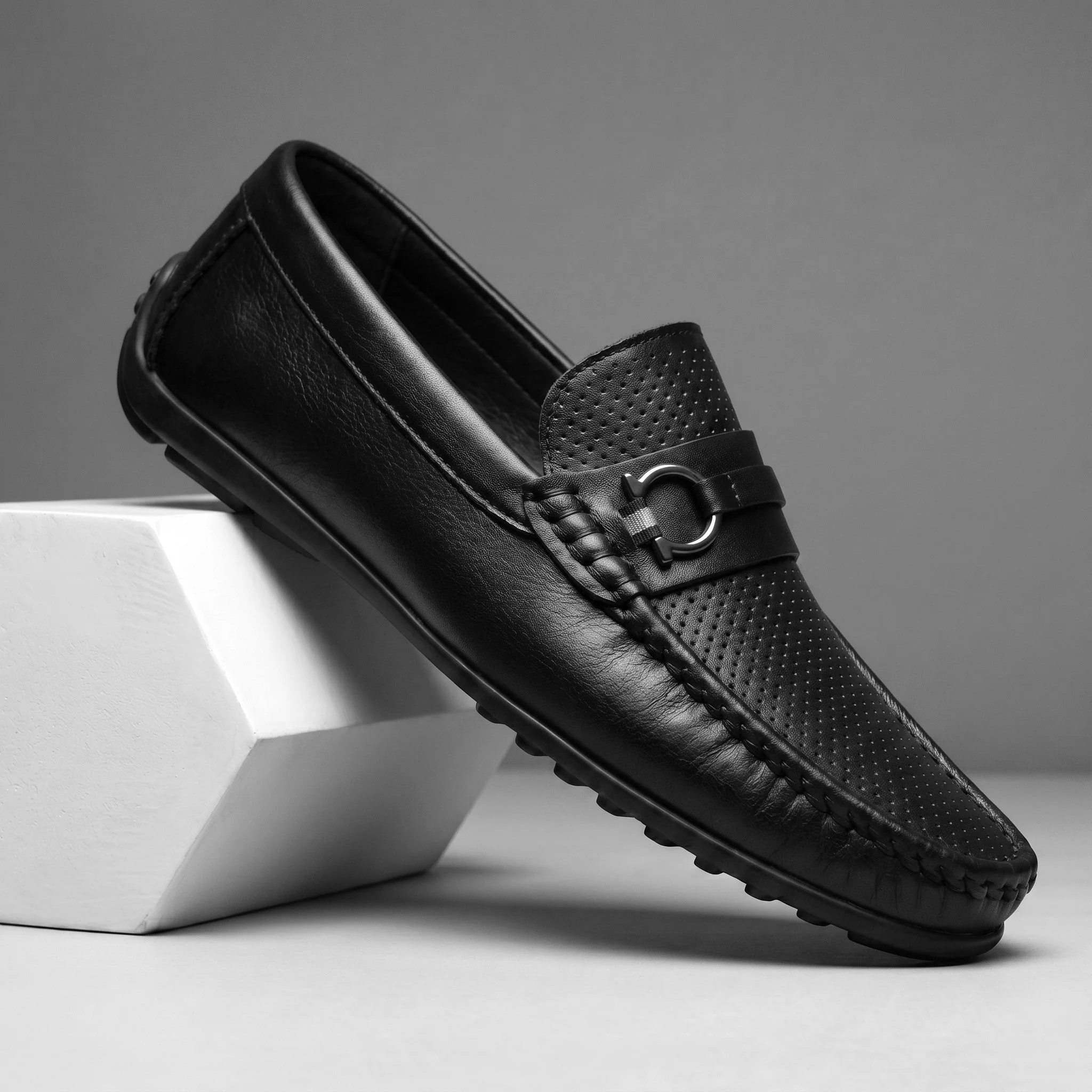 Mocassin Cuir Noir de Luxe Tres Confortable - Image 6