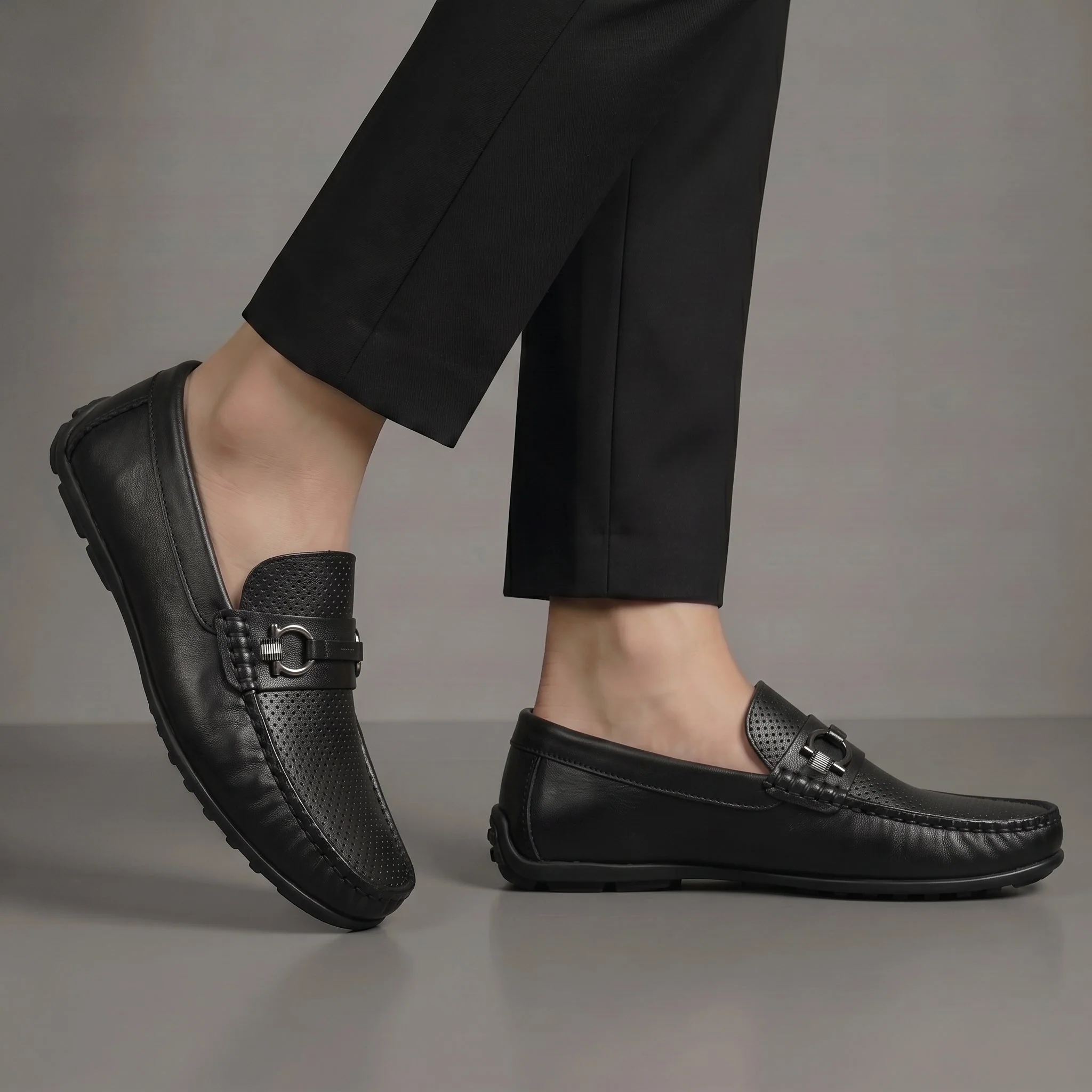 Mocassin Cuir Noir de Luxe Tres Confortable - Image 7