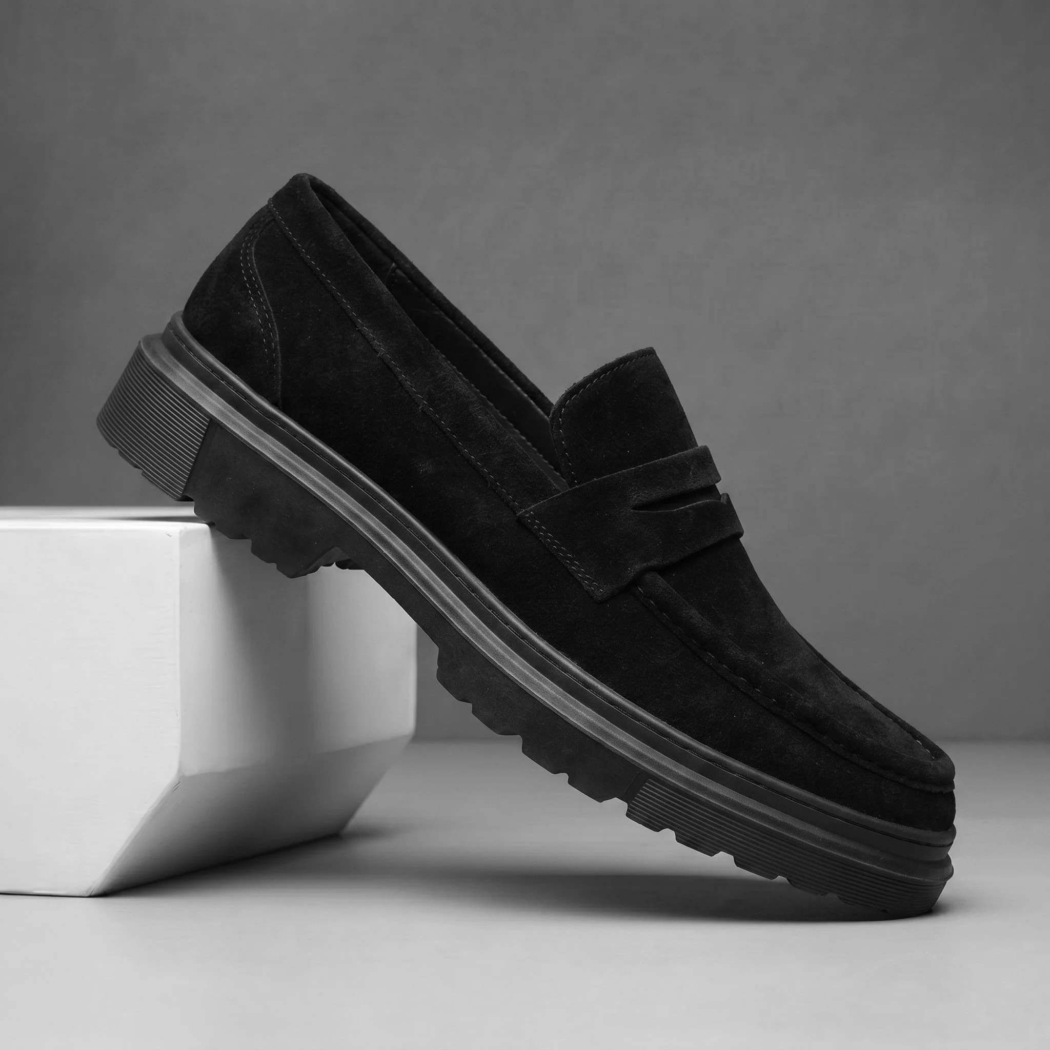 Mocassins Daim Noir de Luxe - Semelle Légère Tres Confortable - Image 5