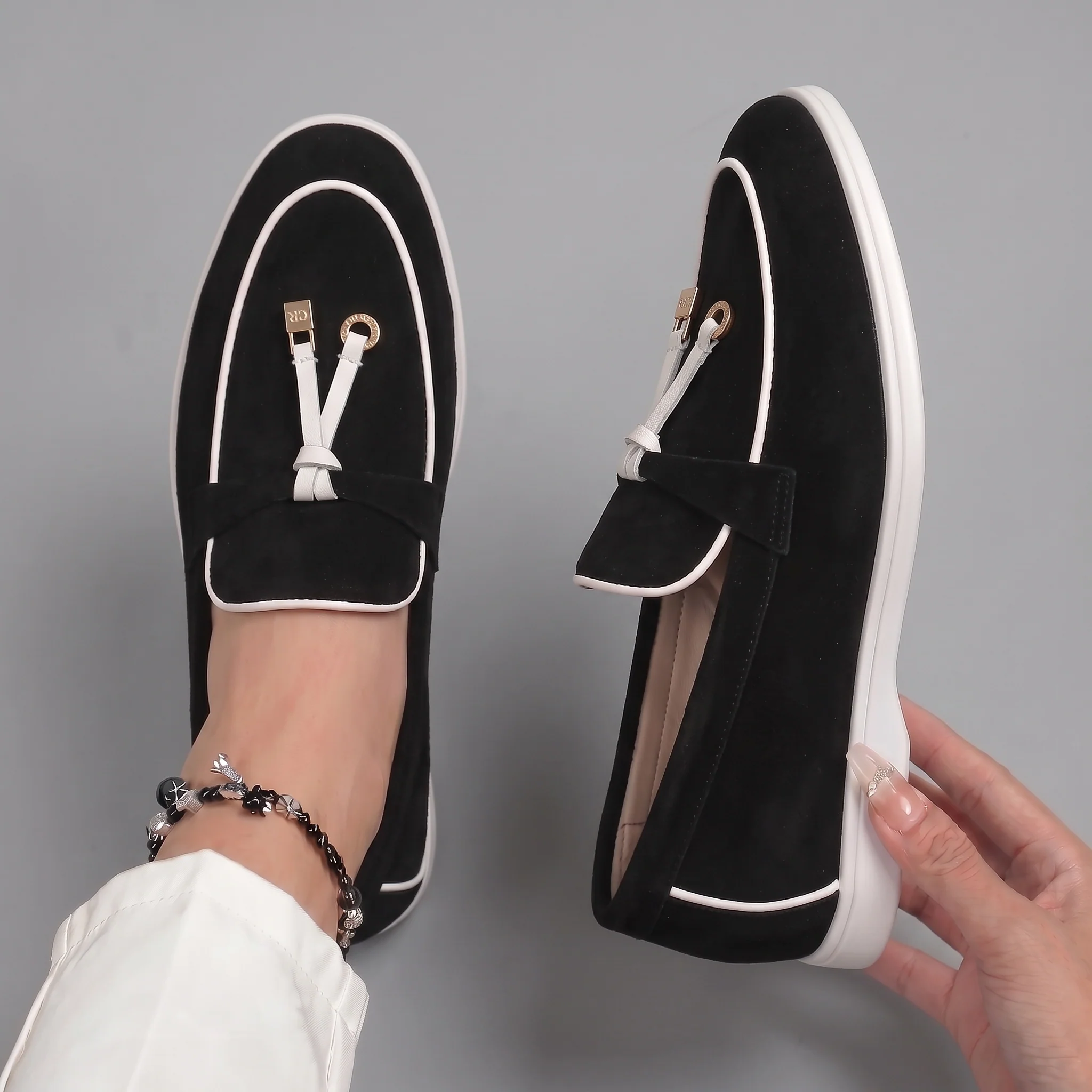 Mocassins Noir Daim de Luxe Tres Confortable - Femme - Image 2