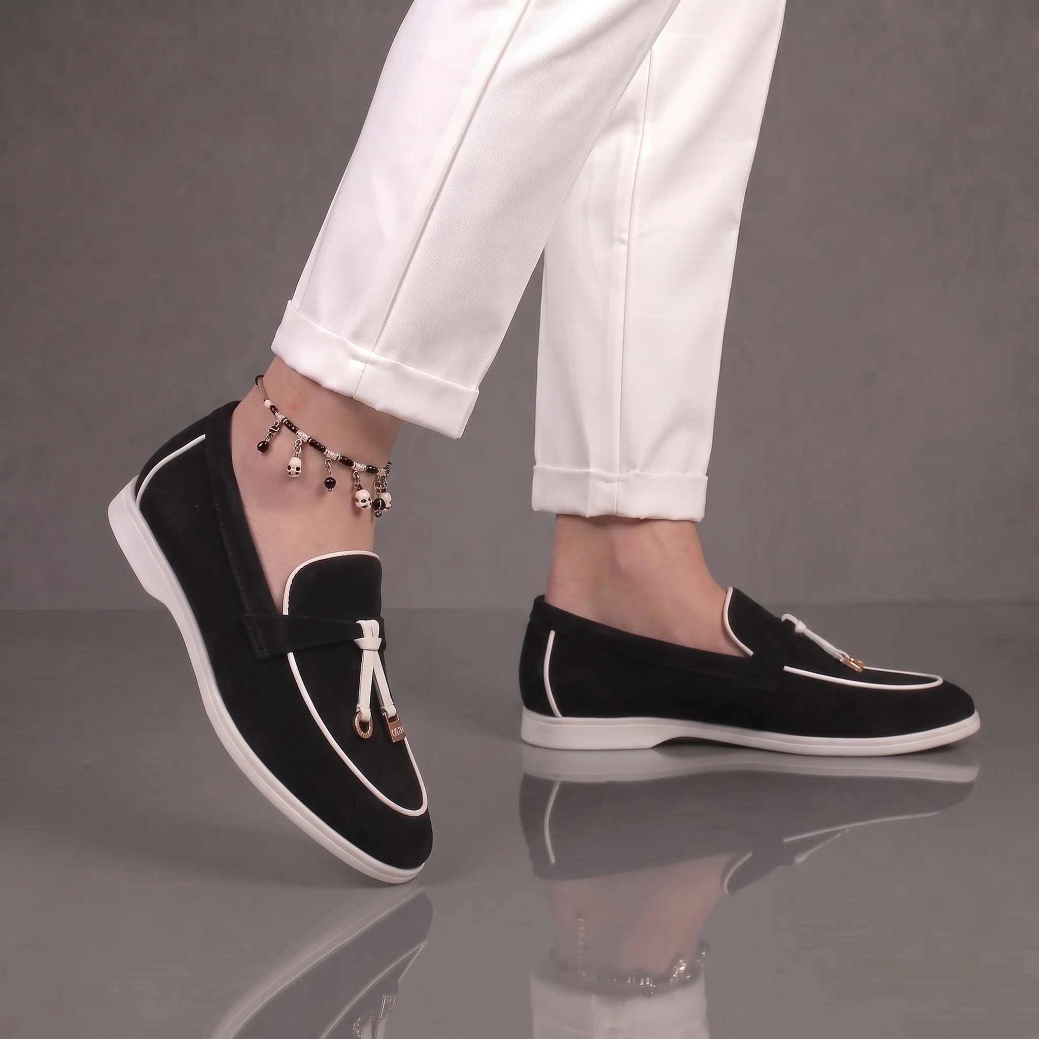 Mocassins Noir Daim de Luxe Tres Confortable - Femme - Image 3