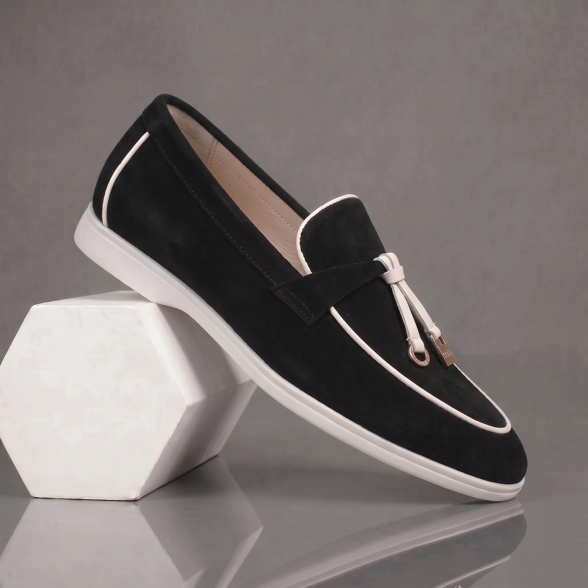 Mocassins Noir Daim de Luxe Tres Confortable - Femme - Image 5