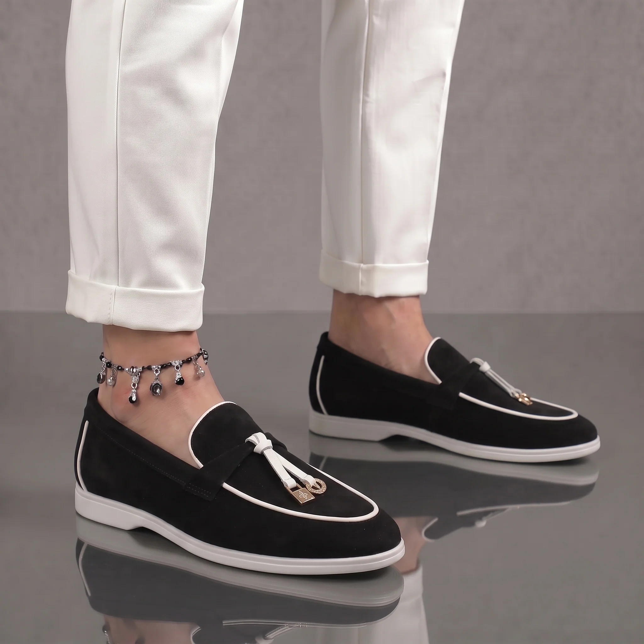 Mocassins Noir Daim de Luxe Tres Confortable - Femme - Image 6