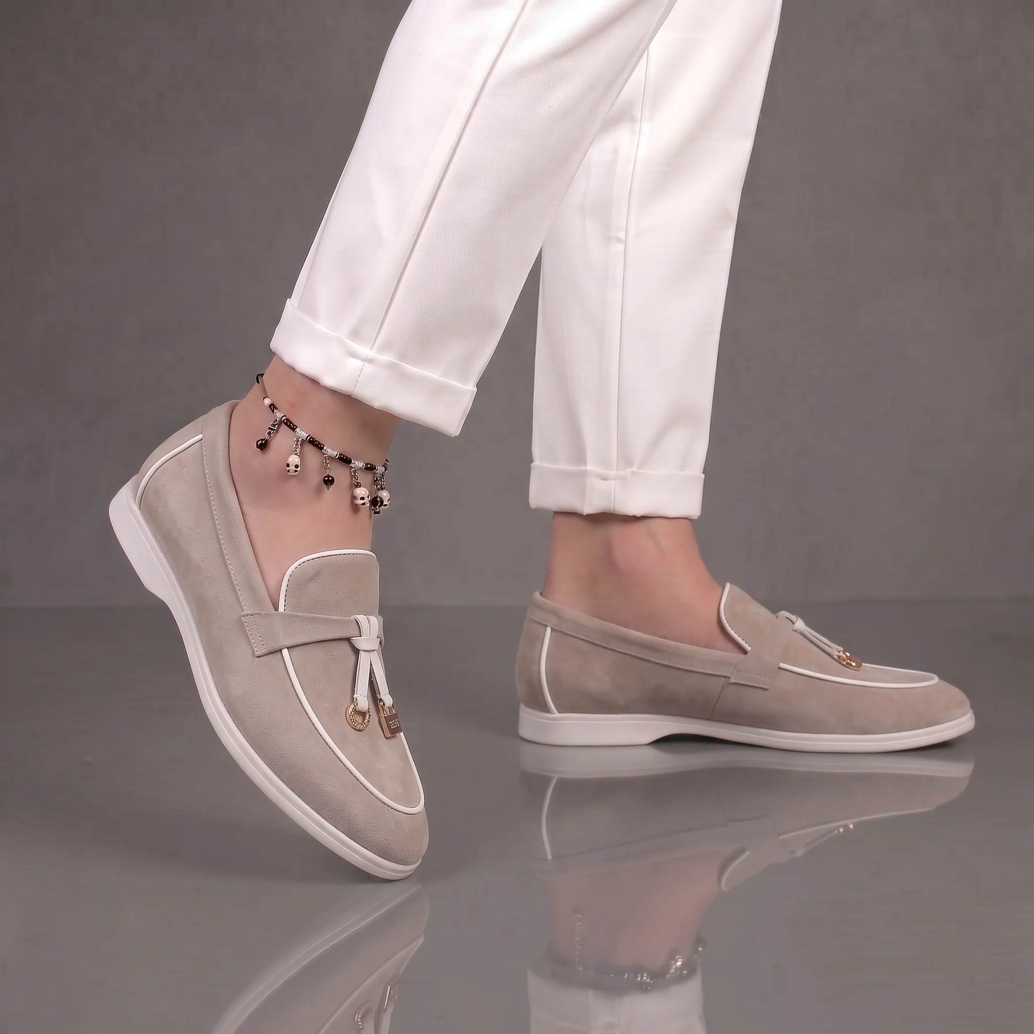 Mocassins Beige Daim de Luxe Tres Confortable - Femme - Image 3