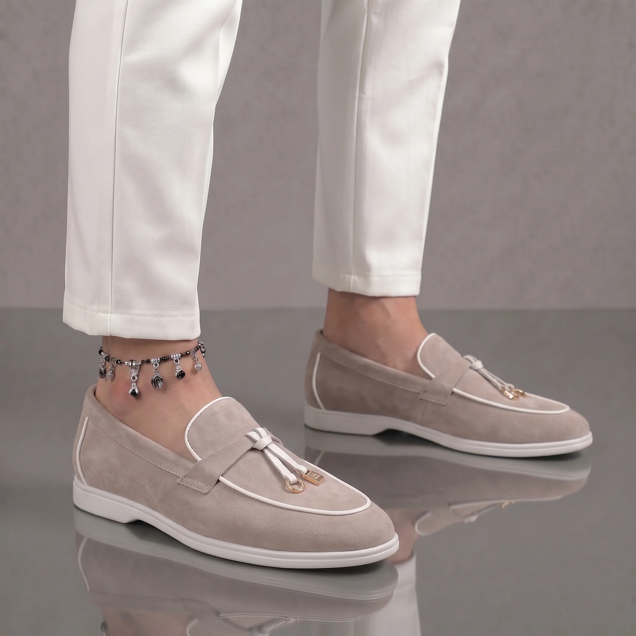 Mocassins Beige Daim de Luxe Tres Confortable - Femme - Image 6
