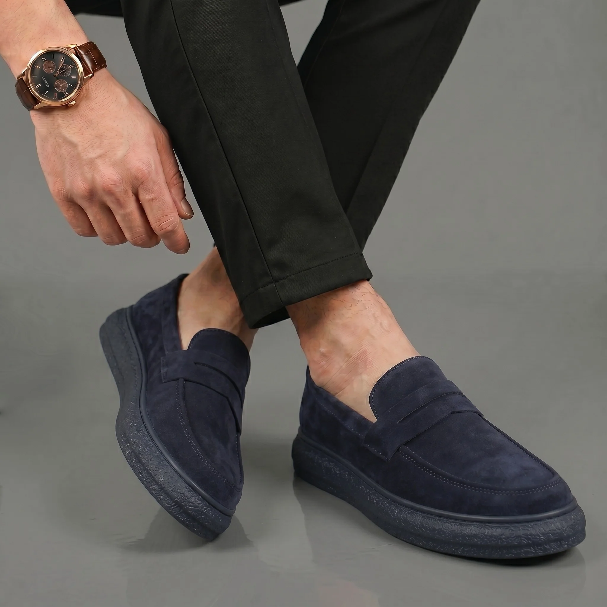 Mocassins Bleumarine Daim de Luxe Tres Confortable - Image 4