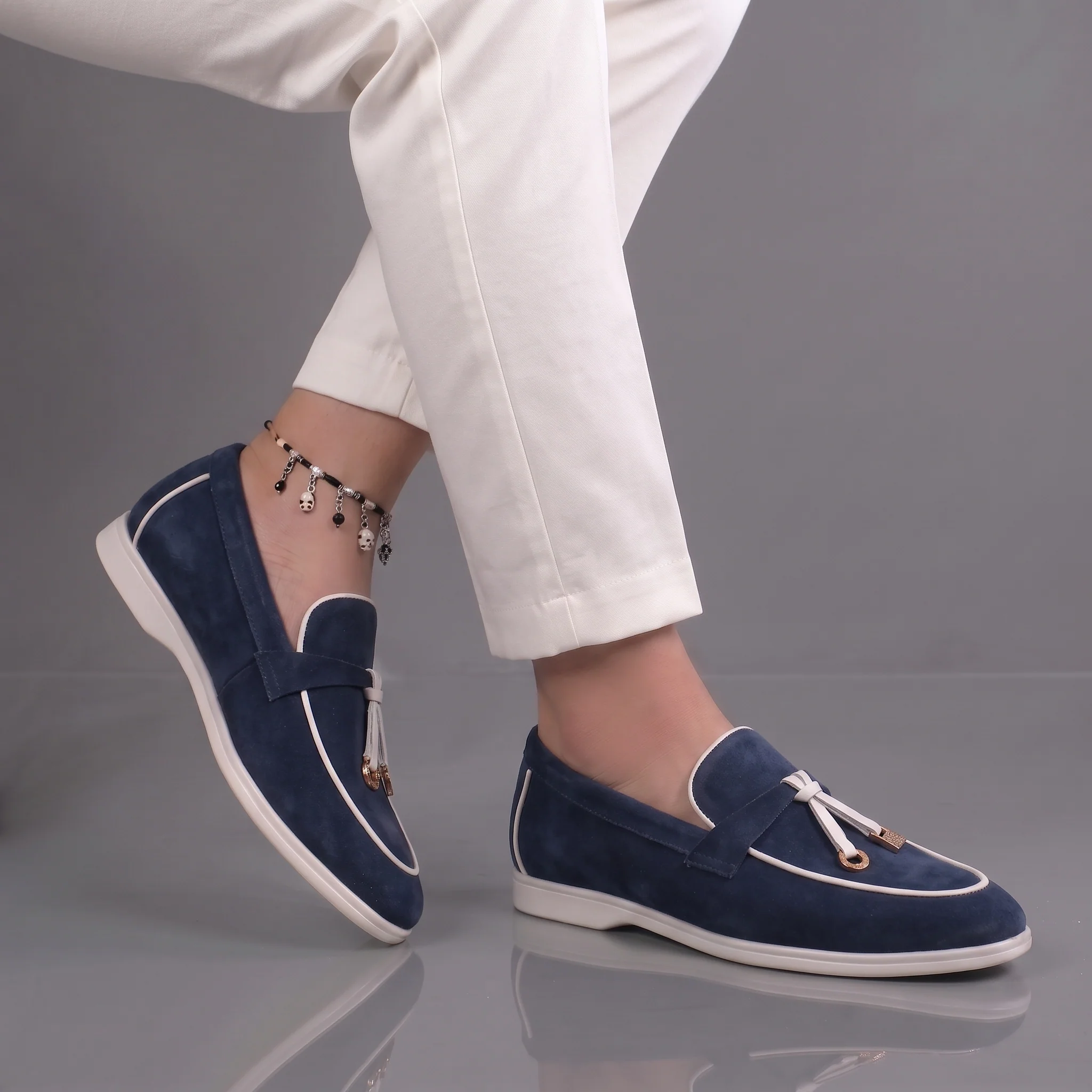 Mocassins Bleumarine Daim de Luxe Tres Confortable - Femme