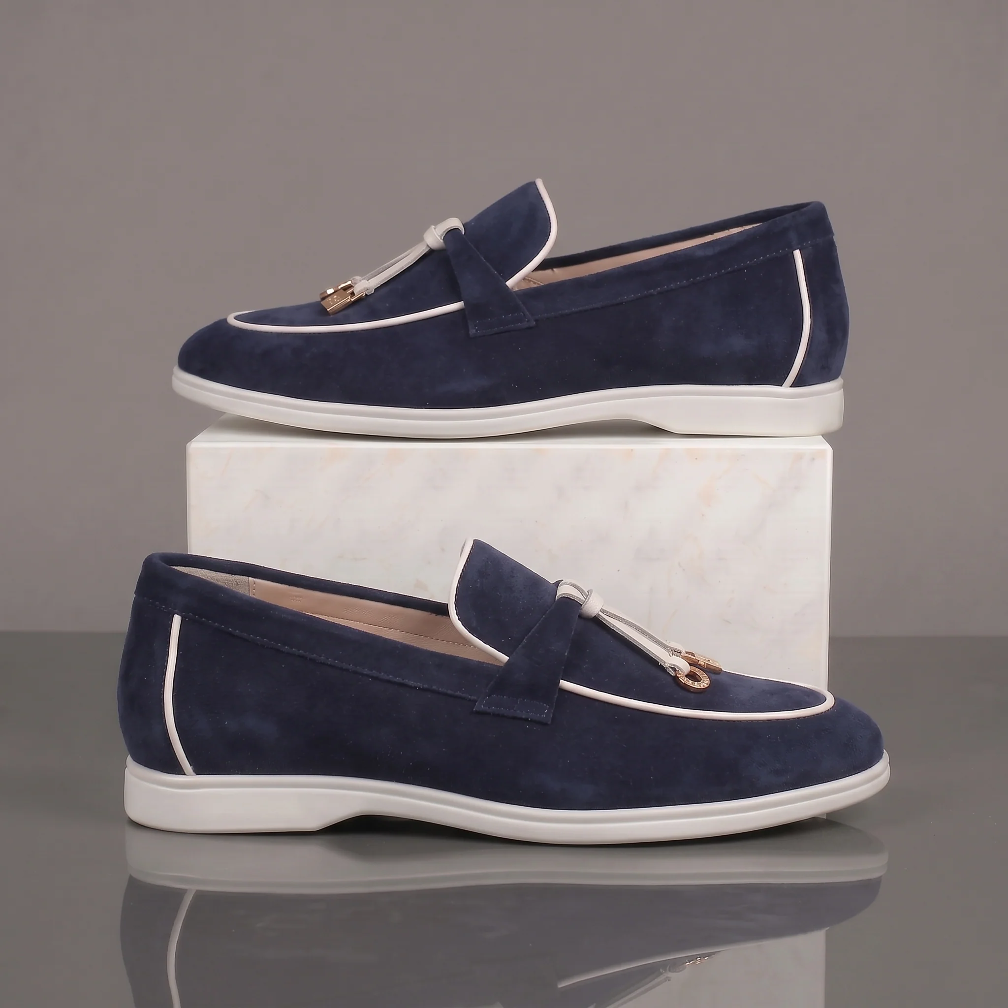 Mocassins Bleumarine Daim de Luxe Tres Confortable - Femme - Image 4