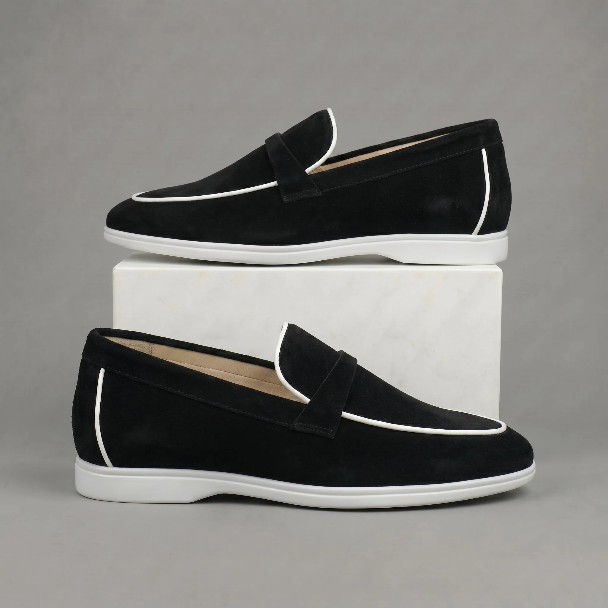 Mocassins Noir Daim de Luxe Tres Confortable - Femme - Image 4