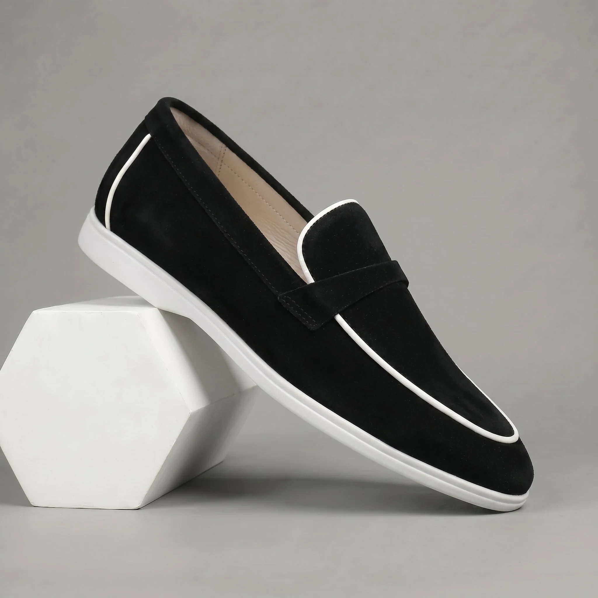 Mocassins Noir Daim de Luxe Tres Confortable - Femme - Image 5