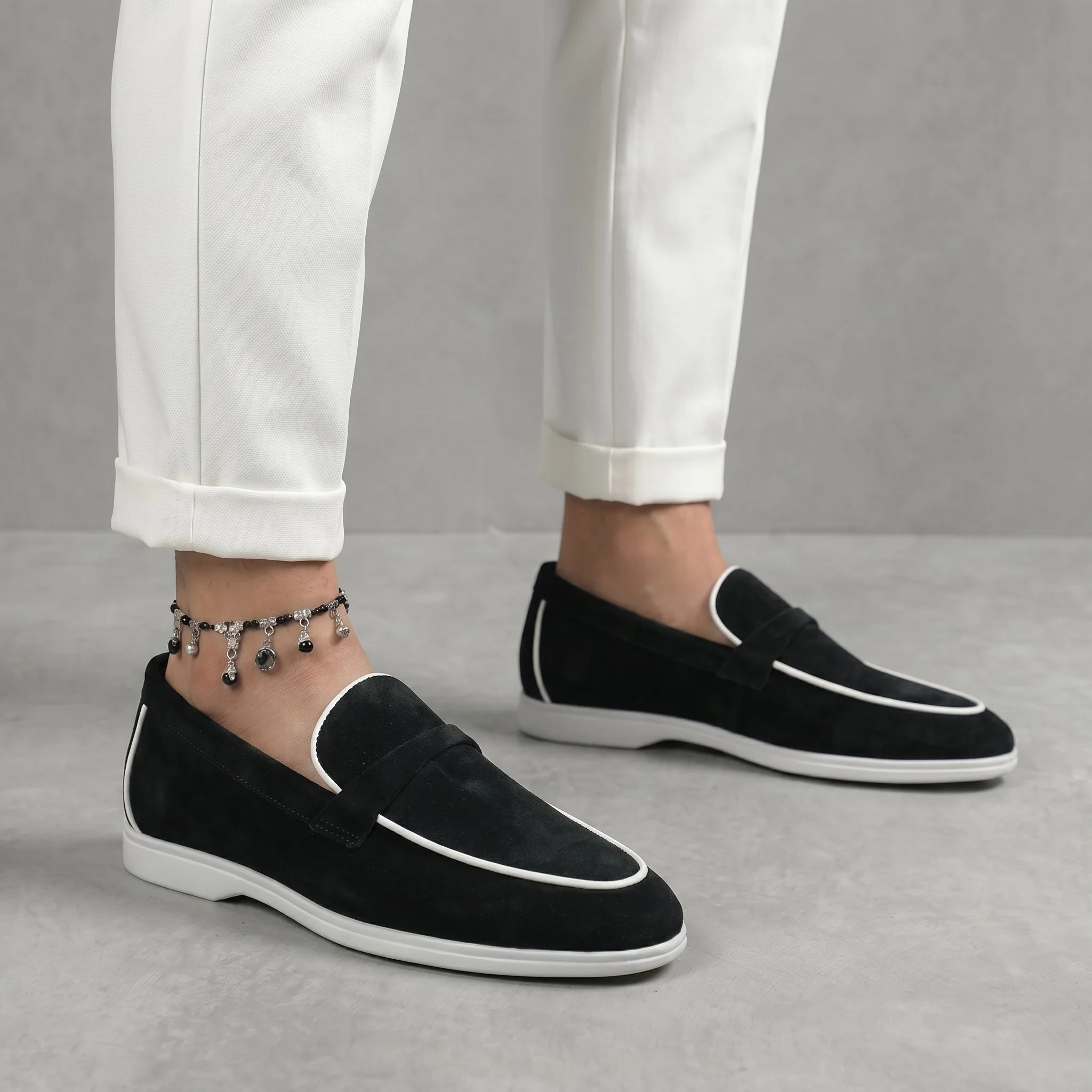 Mocassins Noir Daim de Luxe Tres Confortable - Femme - Image 6