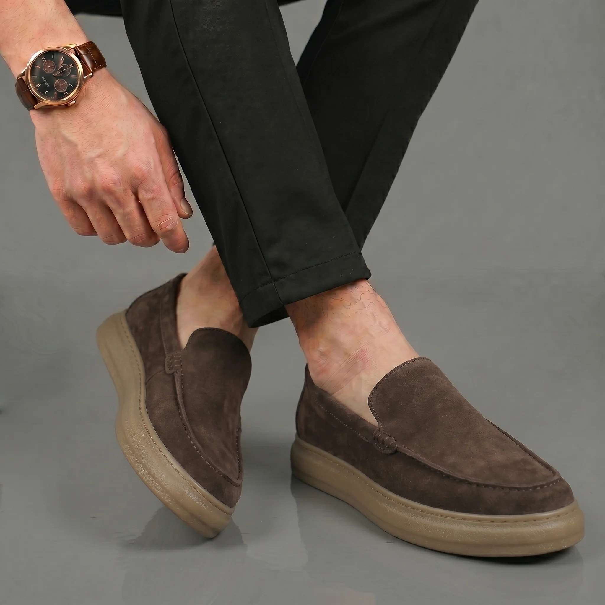Mocassins Marron Daim Homme Tres Confortable - Image 4