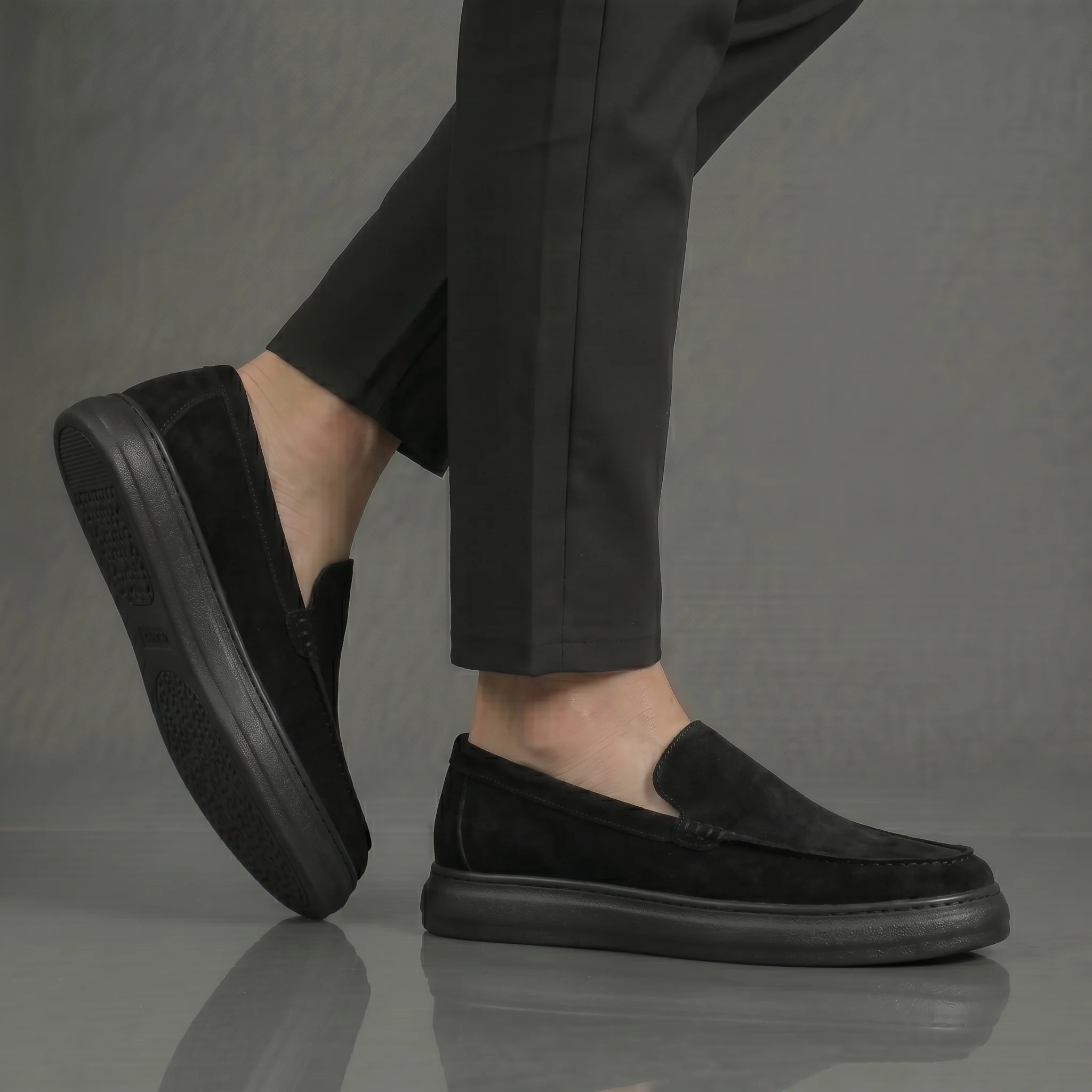 Mocassins Noir Daim Homme Tres Confortable - Image 6