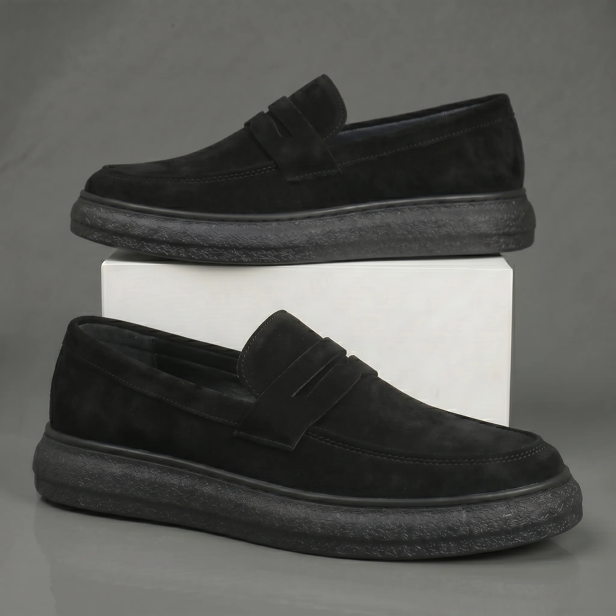Mocassins Noir Daim de Luxe Tres Confortable - Image 3
