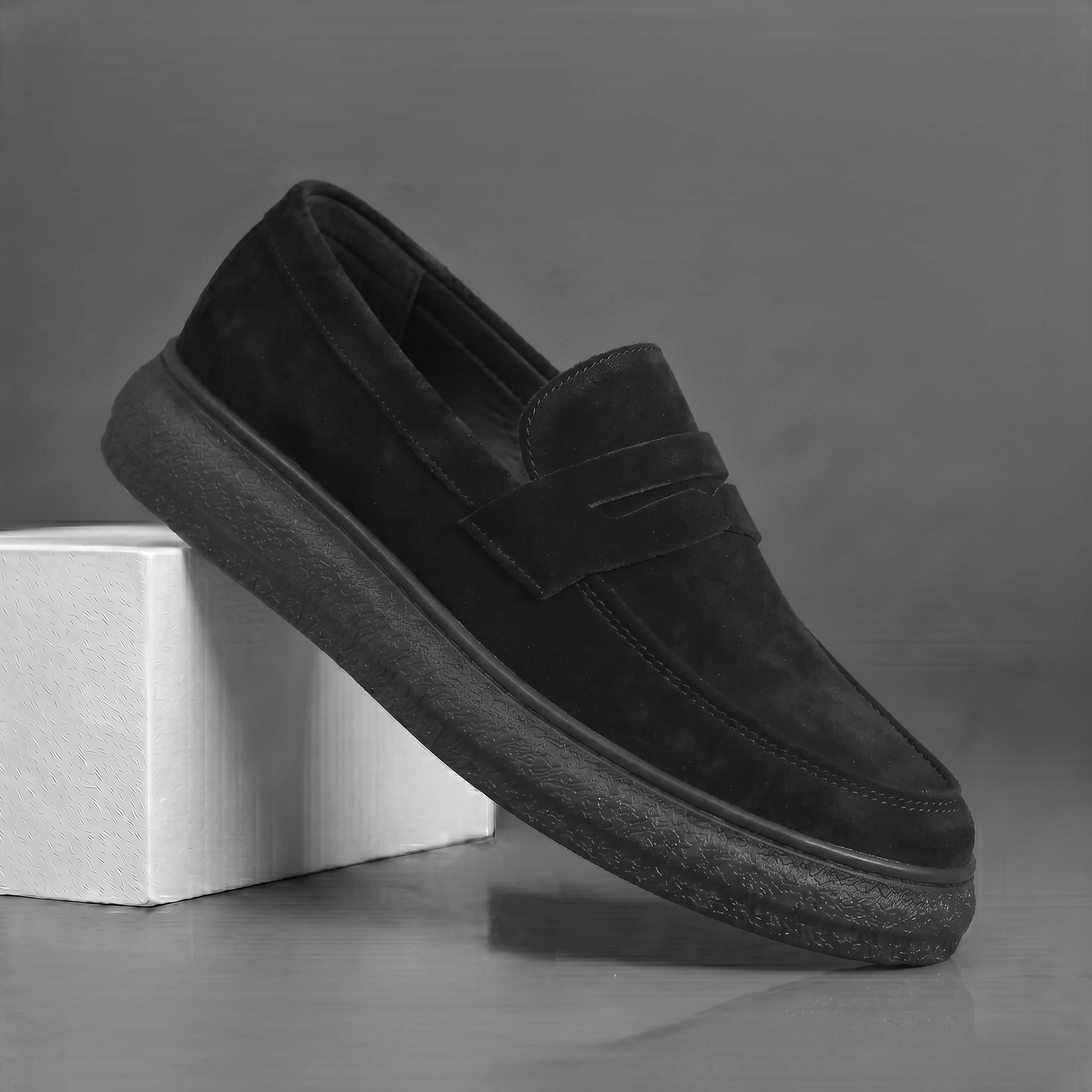 Mocassins Noir Daim de Luxe Tres Confortable - Image 5