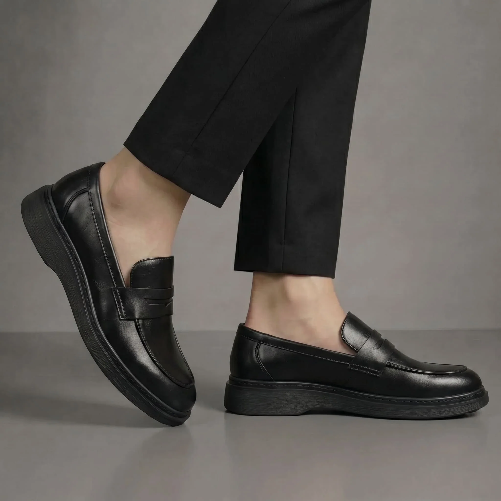 Mocassins Noir de Luxe Tres Confortable 100% Cuir - Image 3