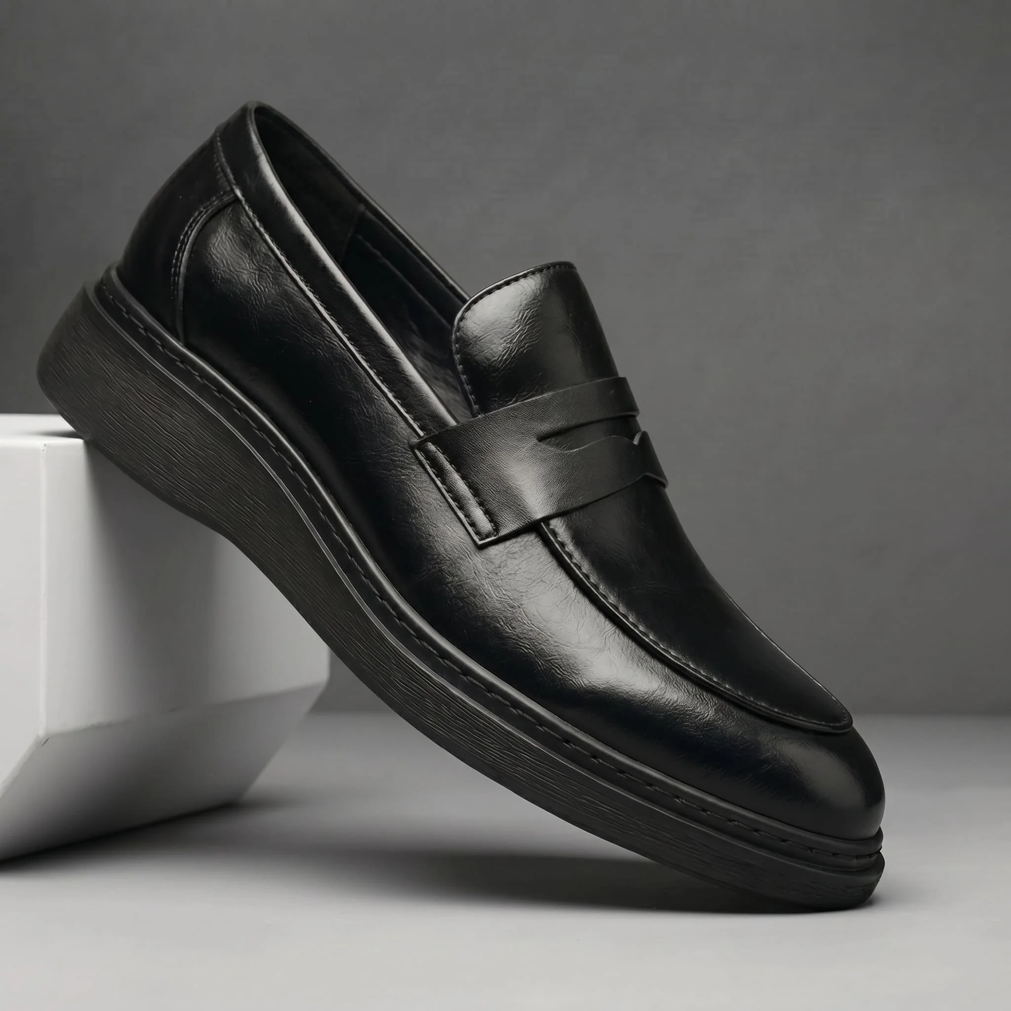 Mocassins Noir de Luxe Tres Confortable 100% Cuir - Image 5