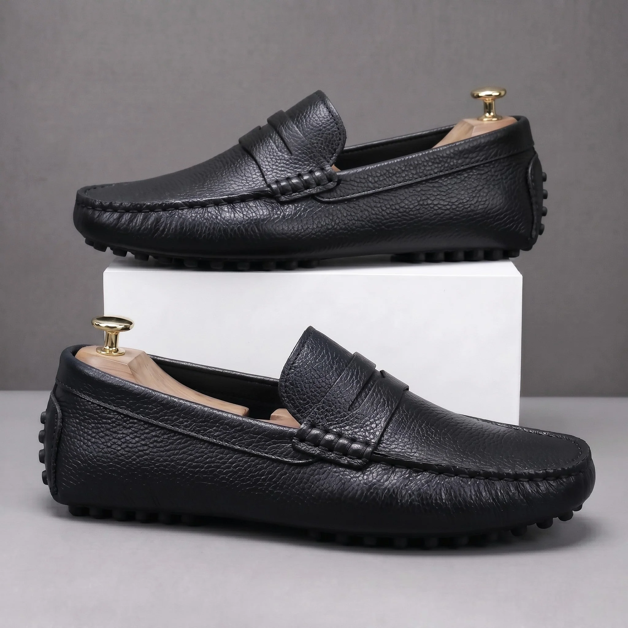 ALVERO : Mocassin Cuir Noir – Homme - Image 3
