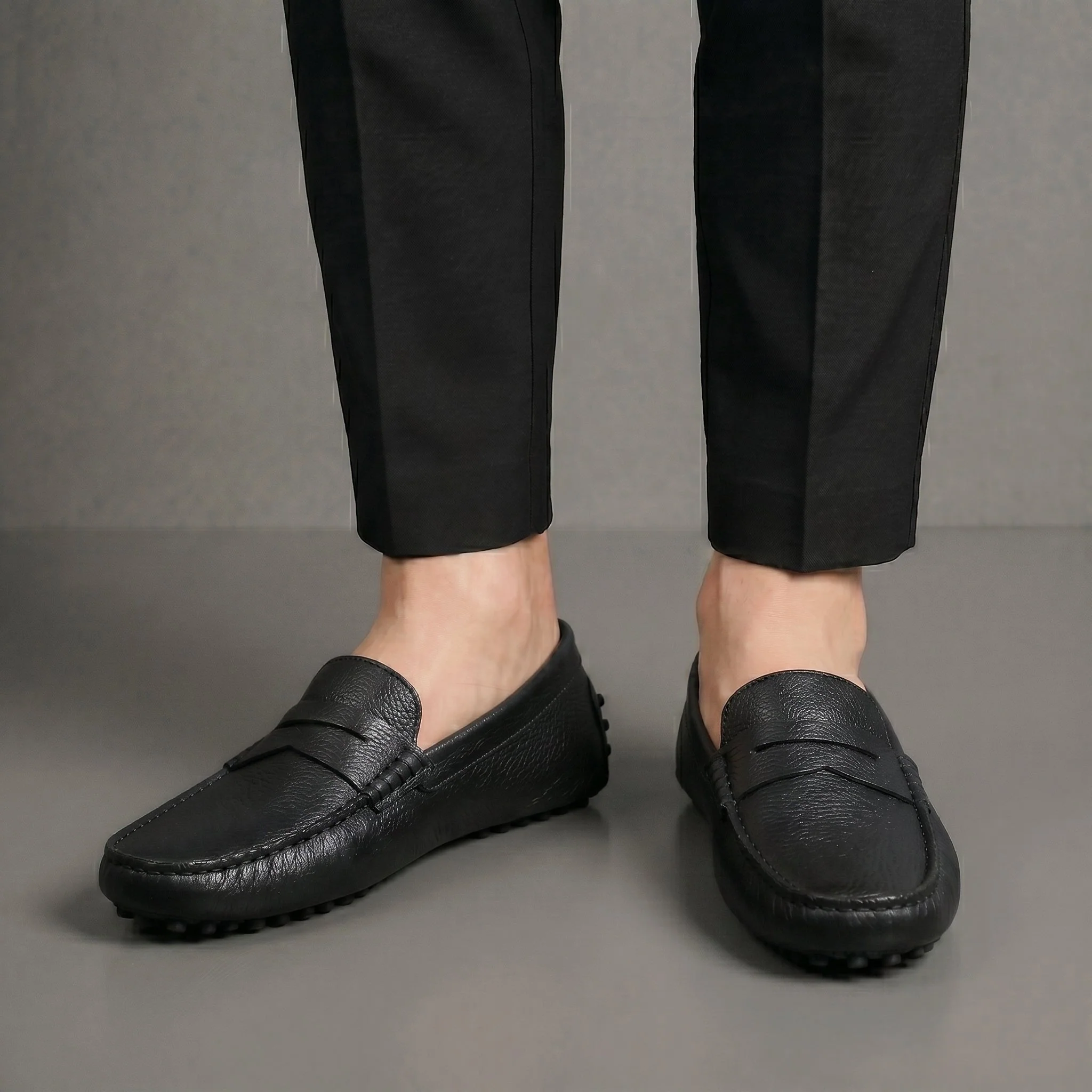 ALVERO : Mocassin Cuir Noir – Homme - Image 4