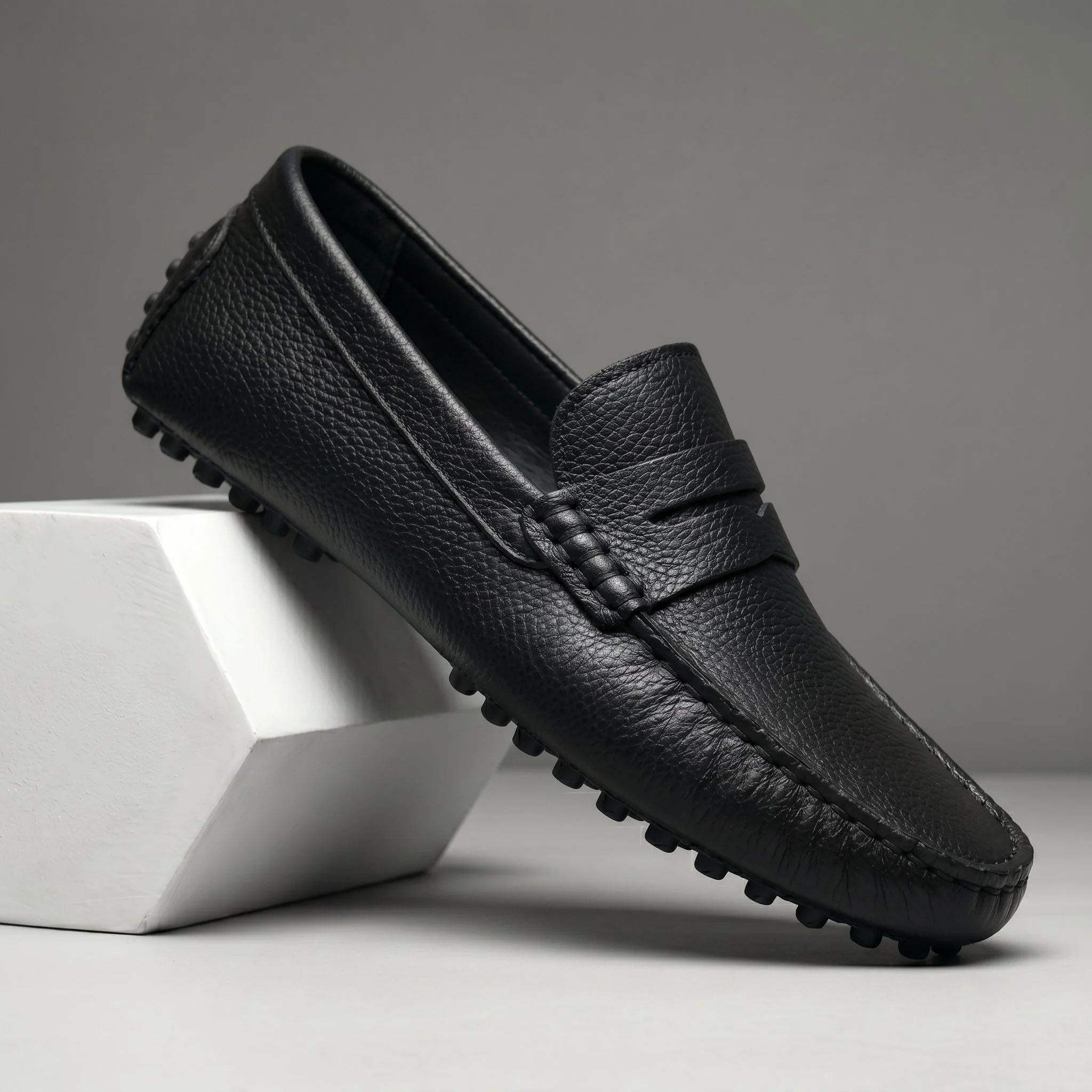 ALVERO : Mocassin Cuir Noir – Homme - Image 5