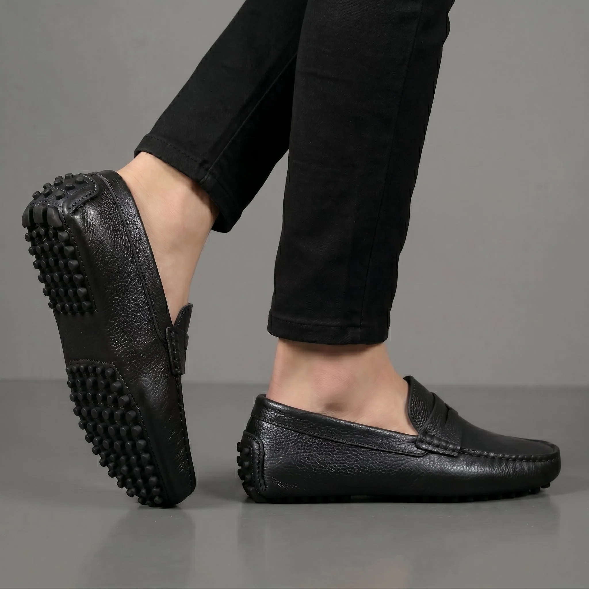 ALVERO : Mocassin Cuir Noir – Homme - Image 6