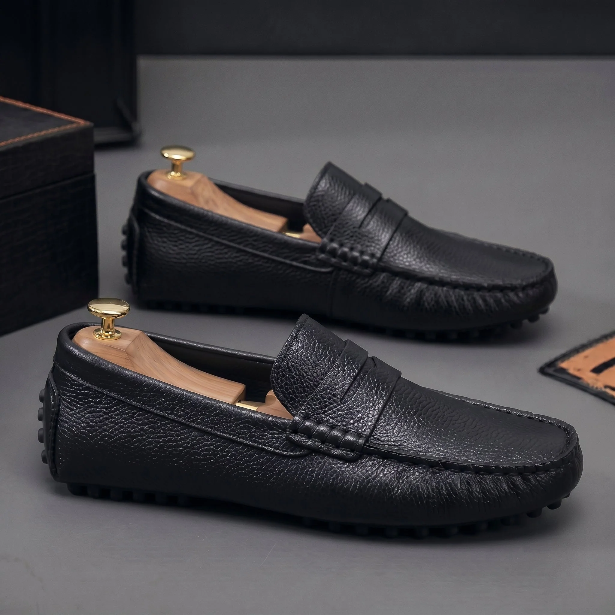 ALVERO : Mocassin Cuir Noir – Homme - Image 7