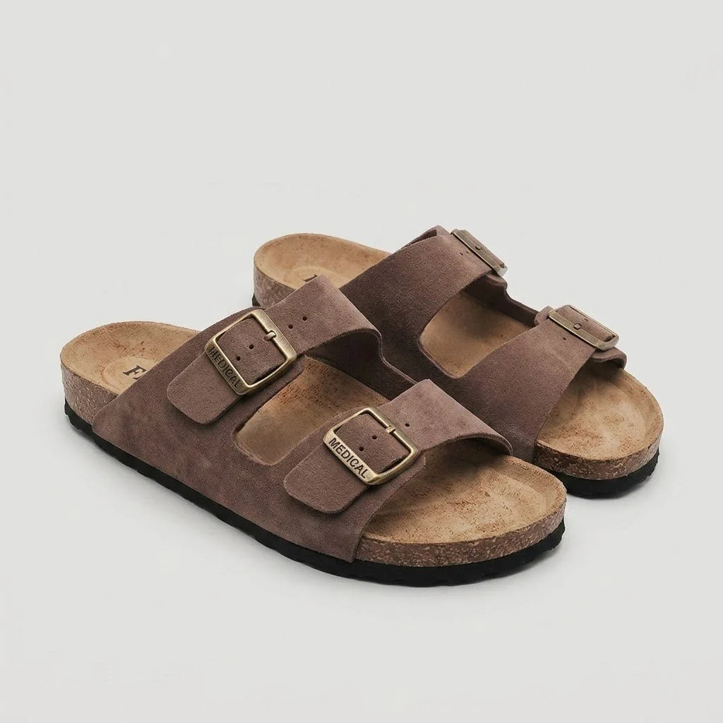 REXON : Sandale en daim Marron Taupe - Image 3