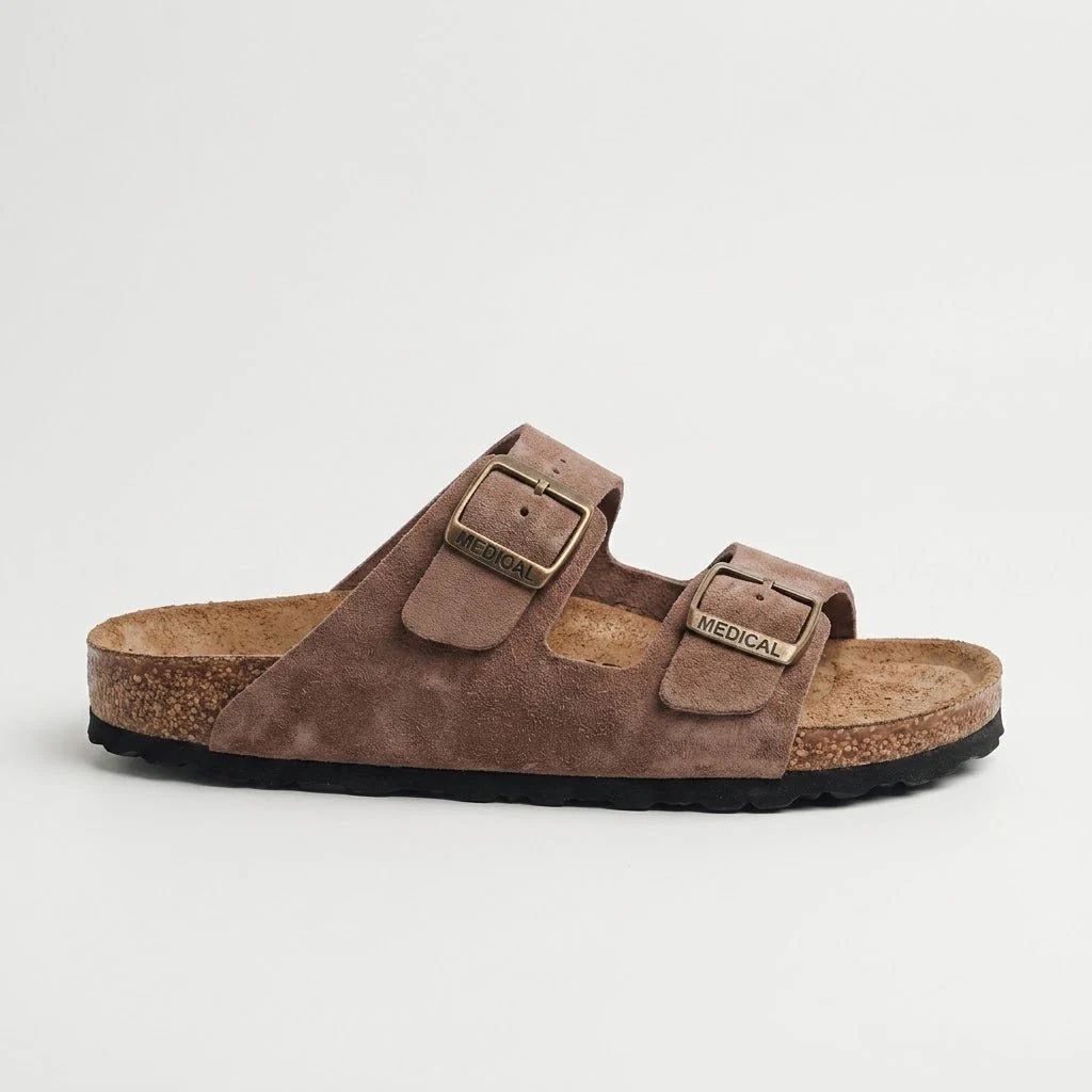 REXON : Sandale en daim Marron Taupe - Image 5