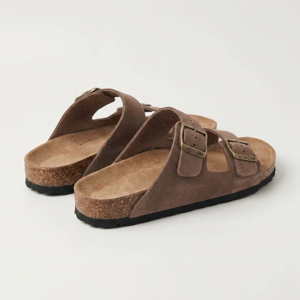REXON : Sandale en daim Marron - Image 6