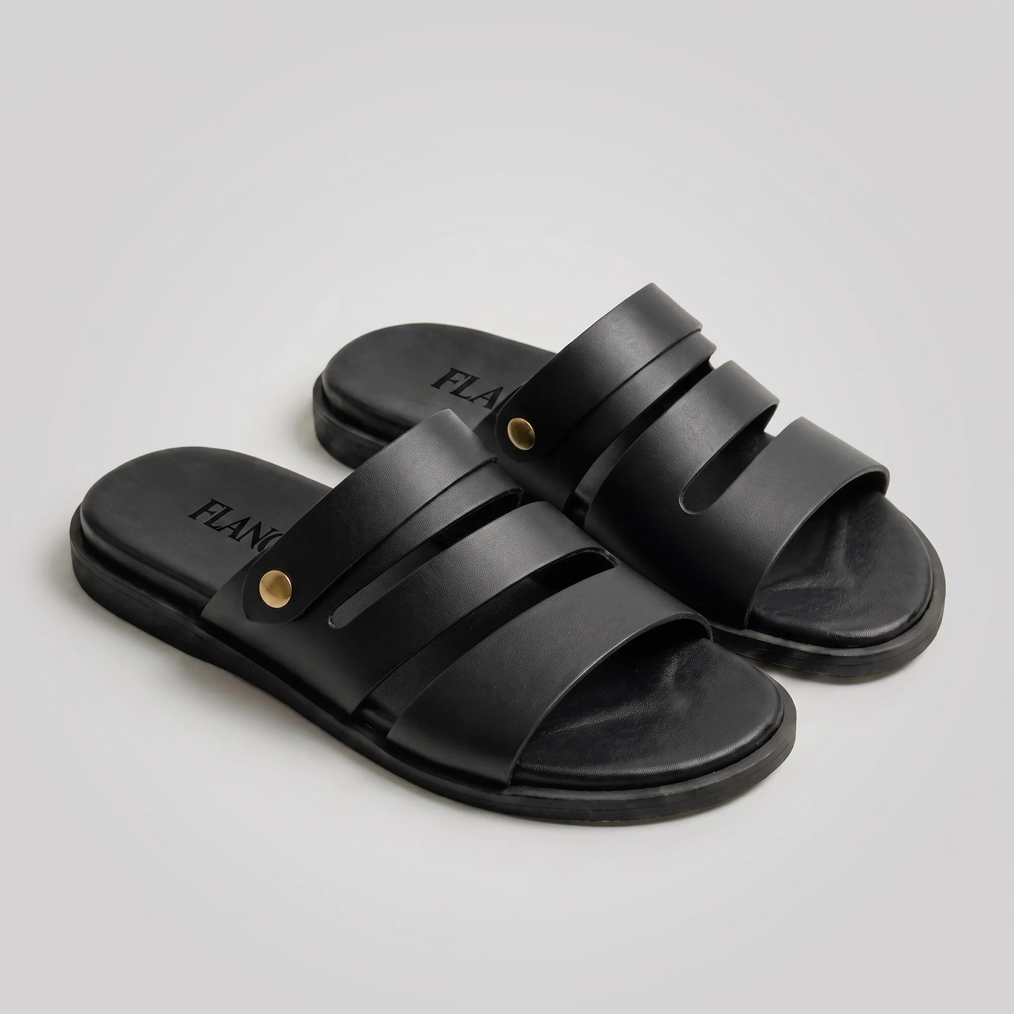 ARMAND  : Sandale en cuir Noir - Image 3