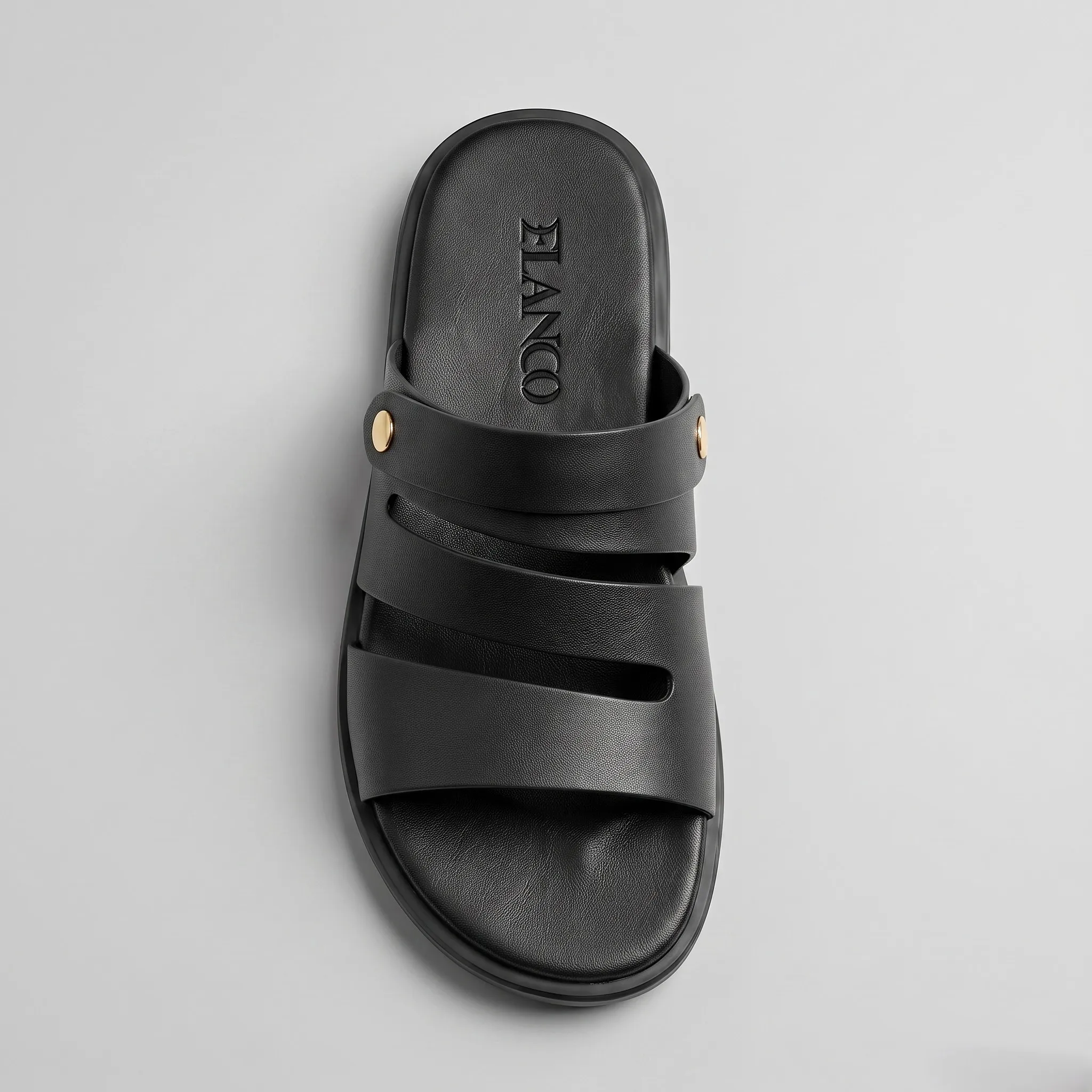 ARMAND  : Sandale en cuir Noir - Image 4