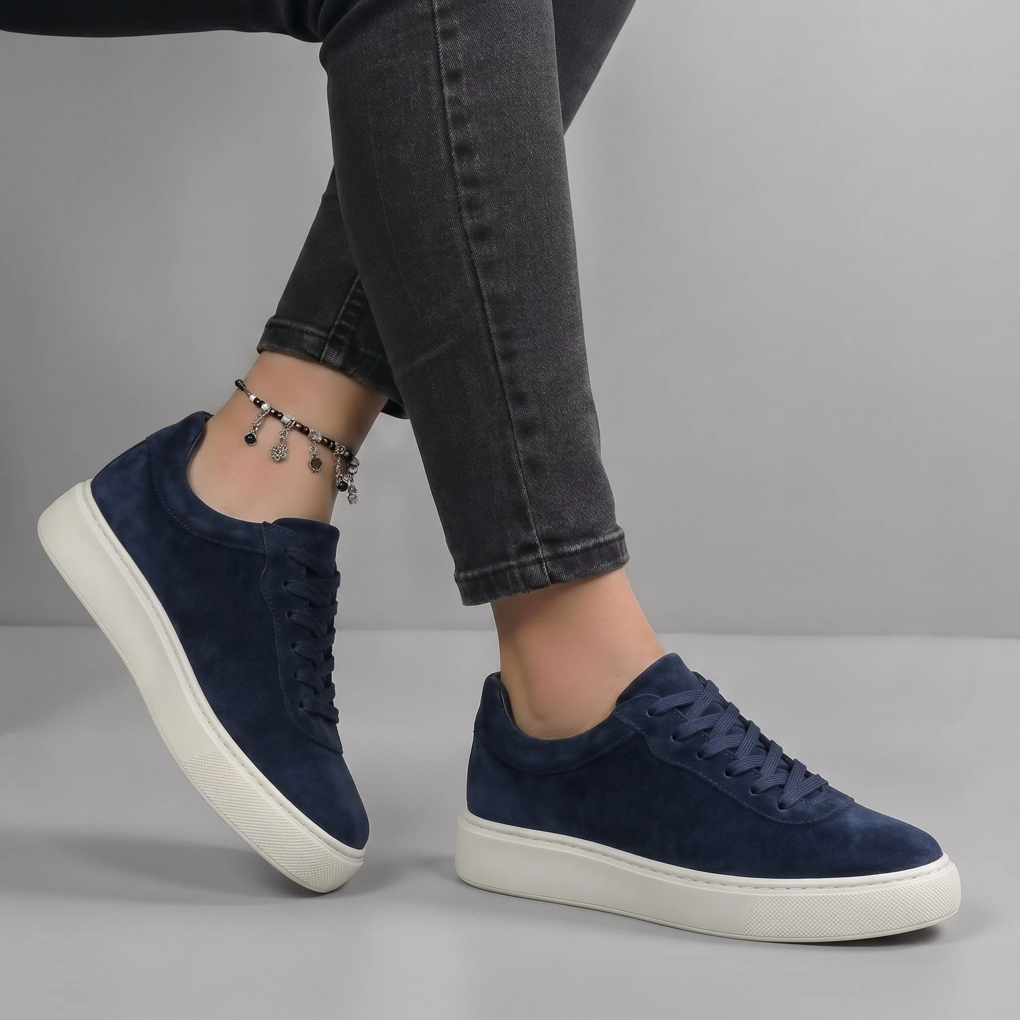 Sneakers bleu en Daim Tres Confortable - Femme