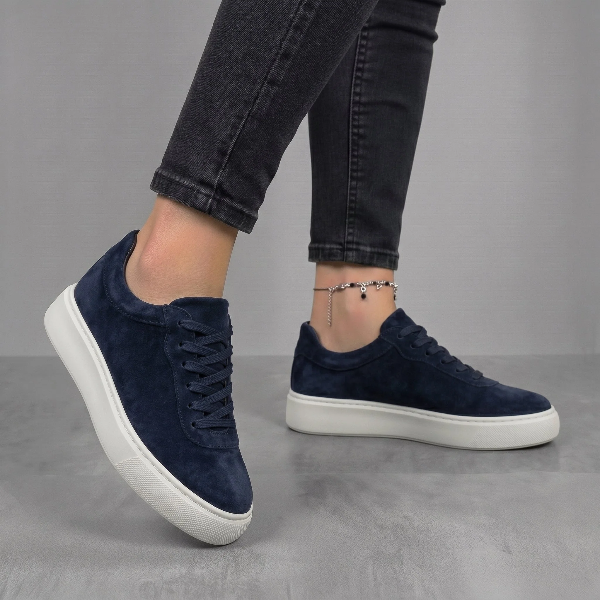 Sneakers bleu en Daim Tres Confortable - Femme - Image 2
