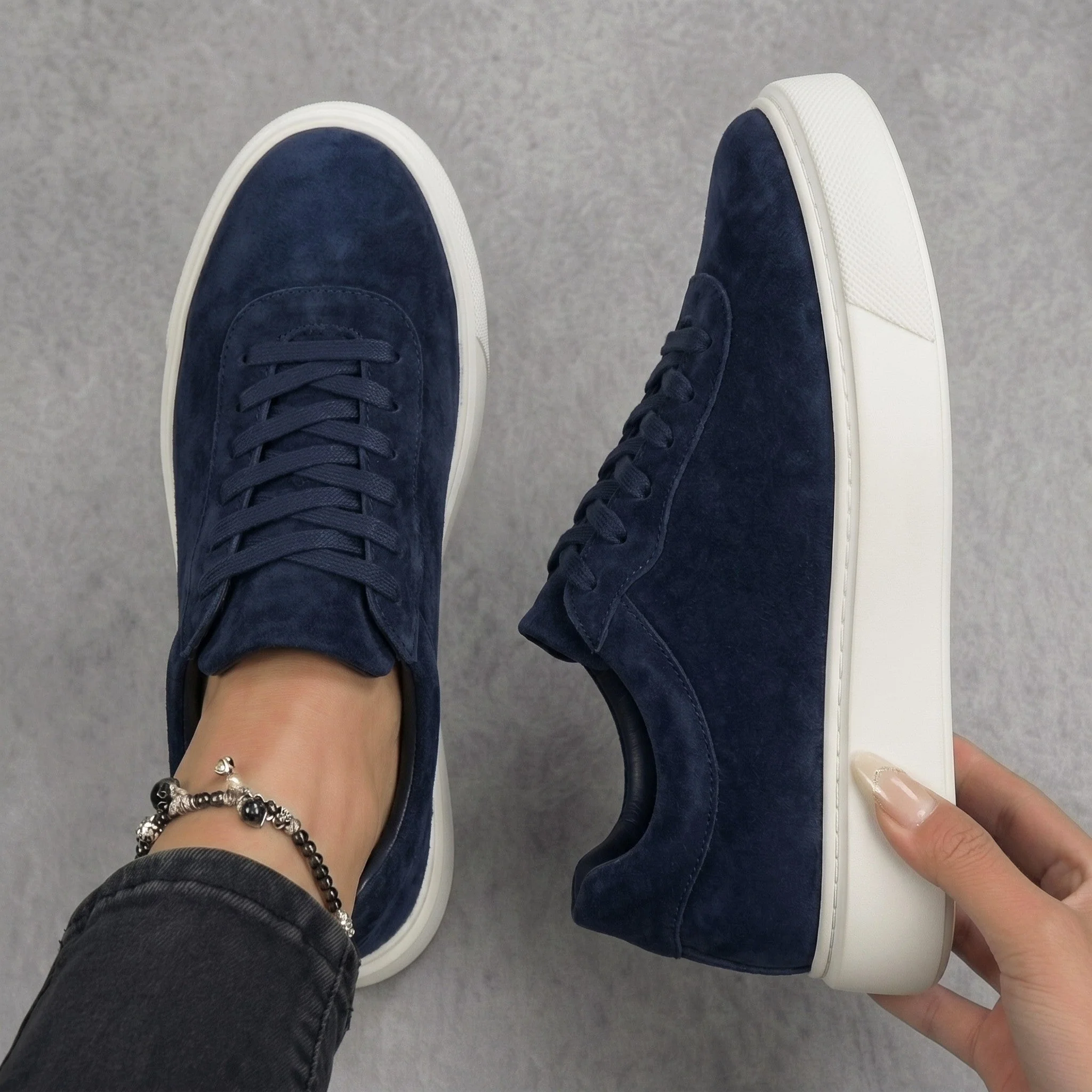 Sneakers bleu en Daim Tres Confortable - Femme - Image 3