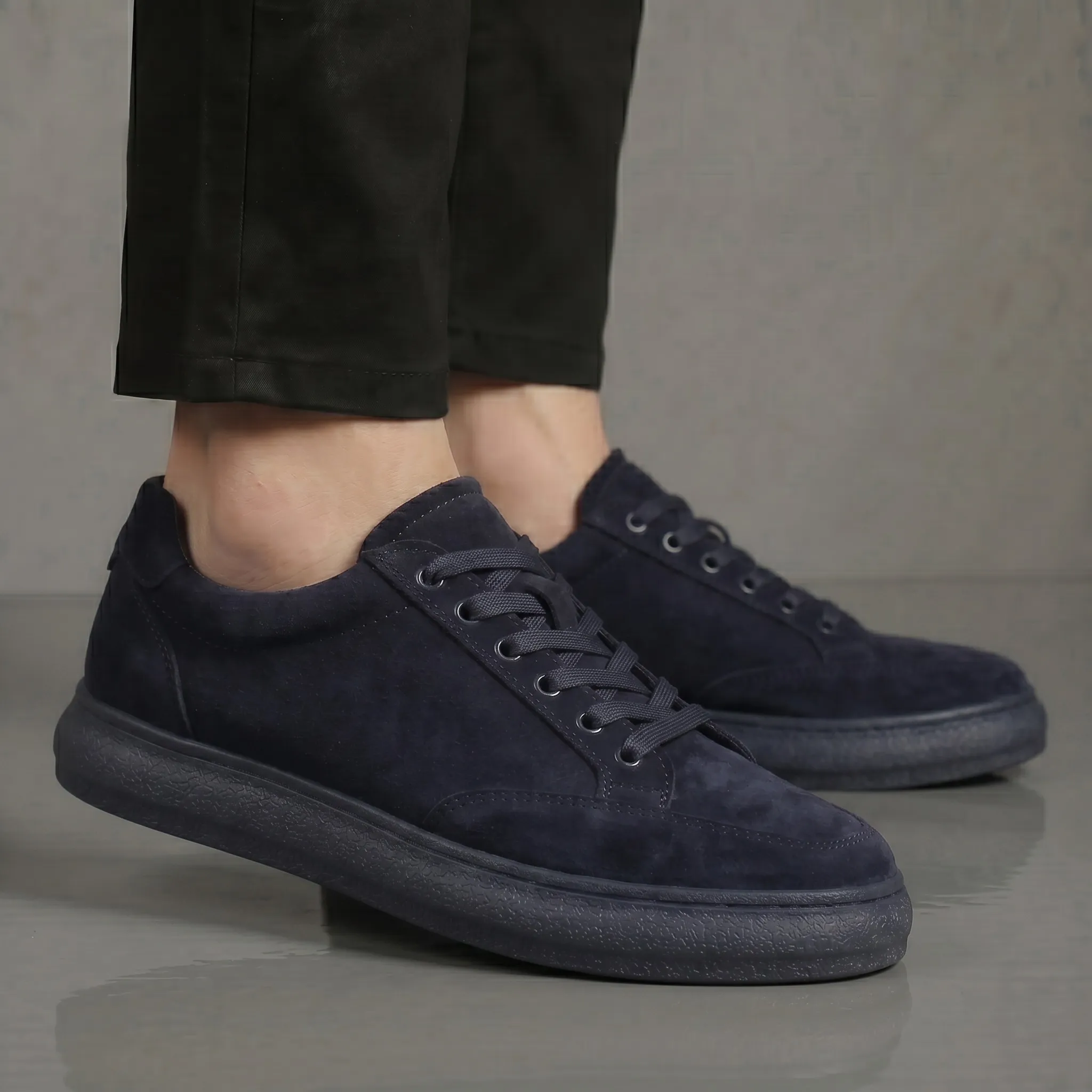 Sneakers Bleu marine Daim - Tres Confortable