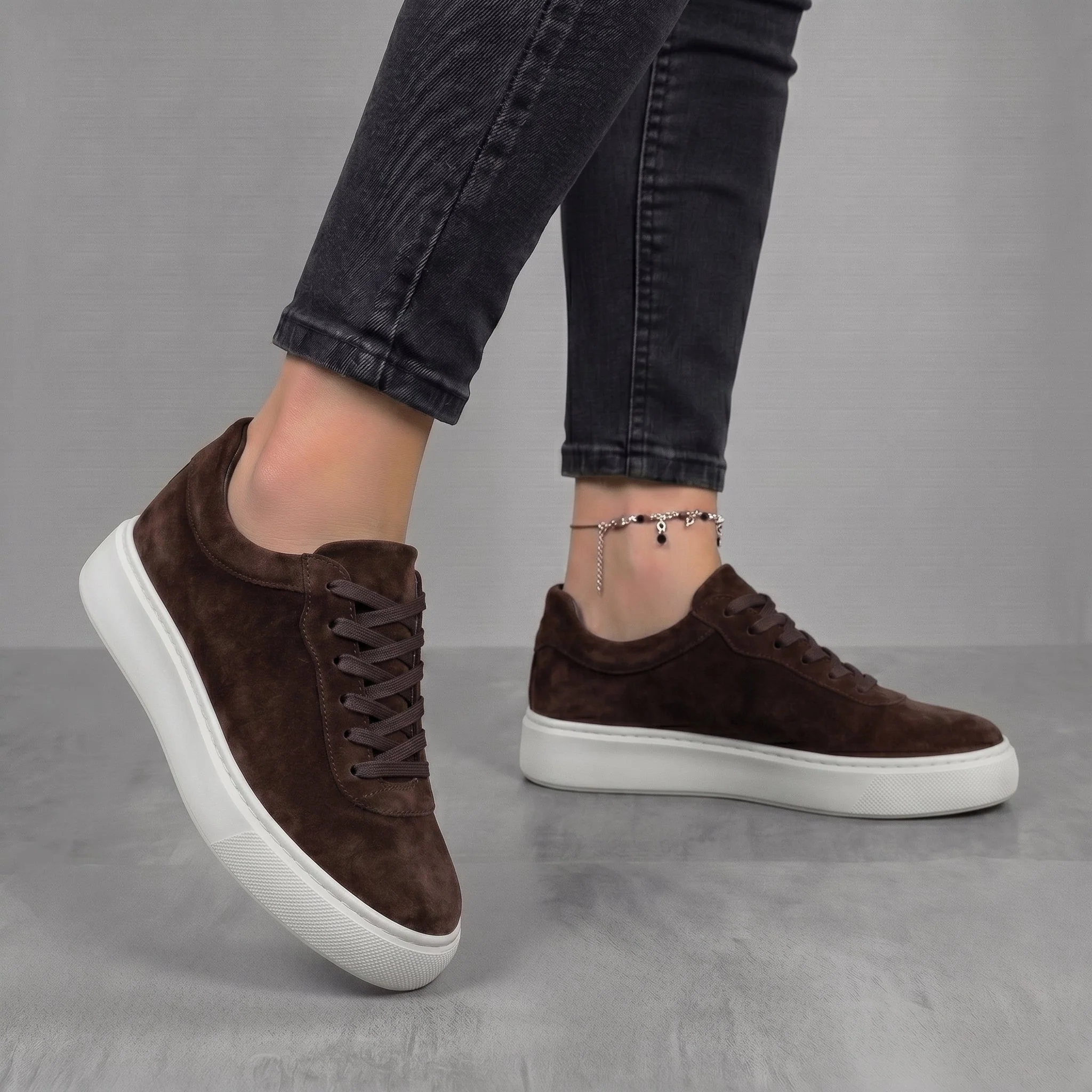 Sneakers Marron en Daim Tres Confortable - Femme - Image 2