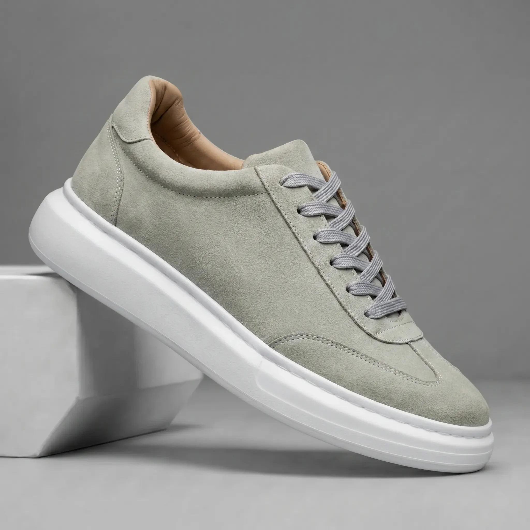 ZENTO : Sneakers Gris en Daim - Tres Confortable - Image 3