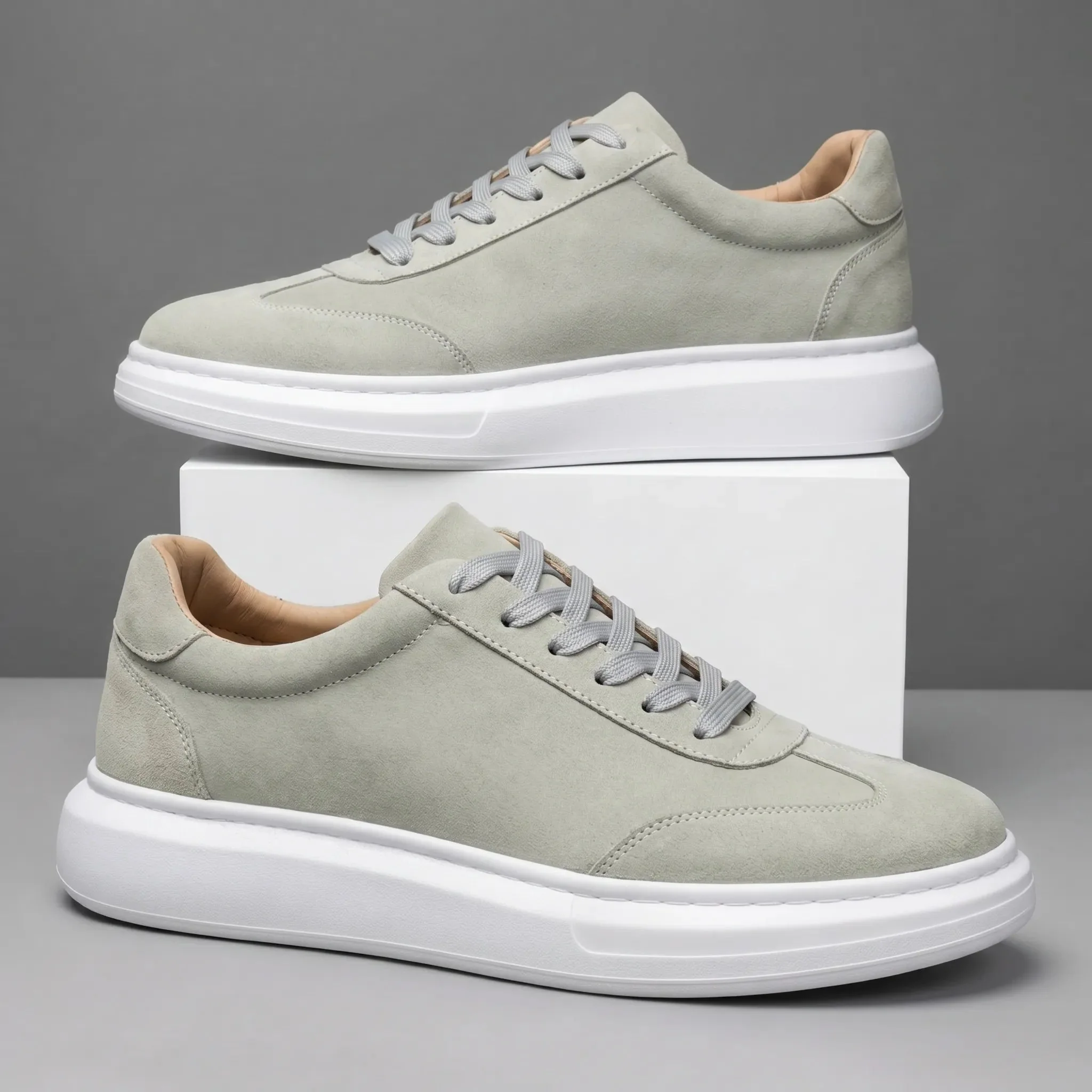 ZENTO : Sneakers Gris en Daim - Tres Confortable - Image 6