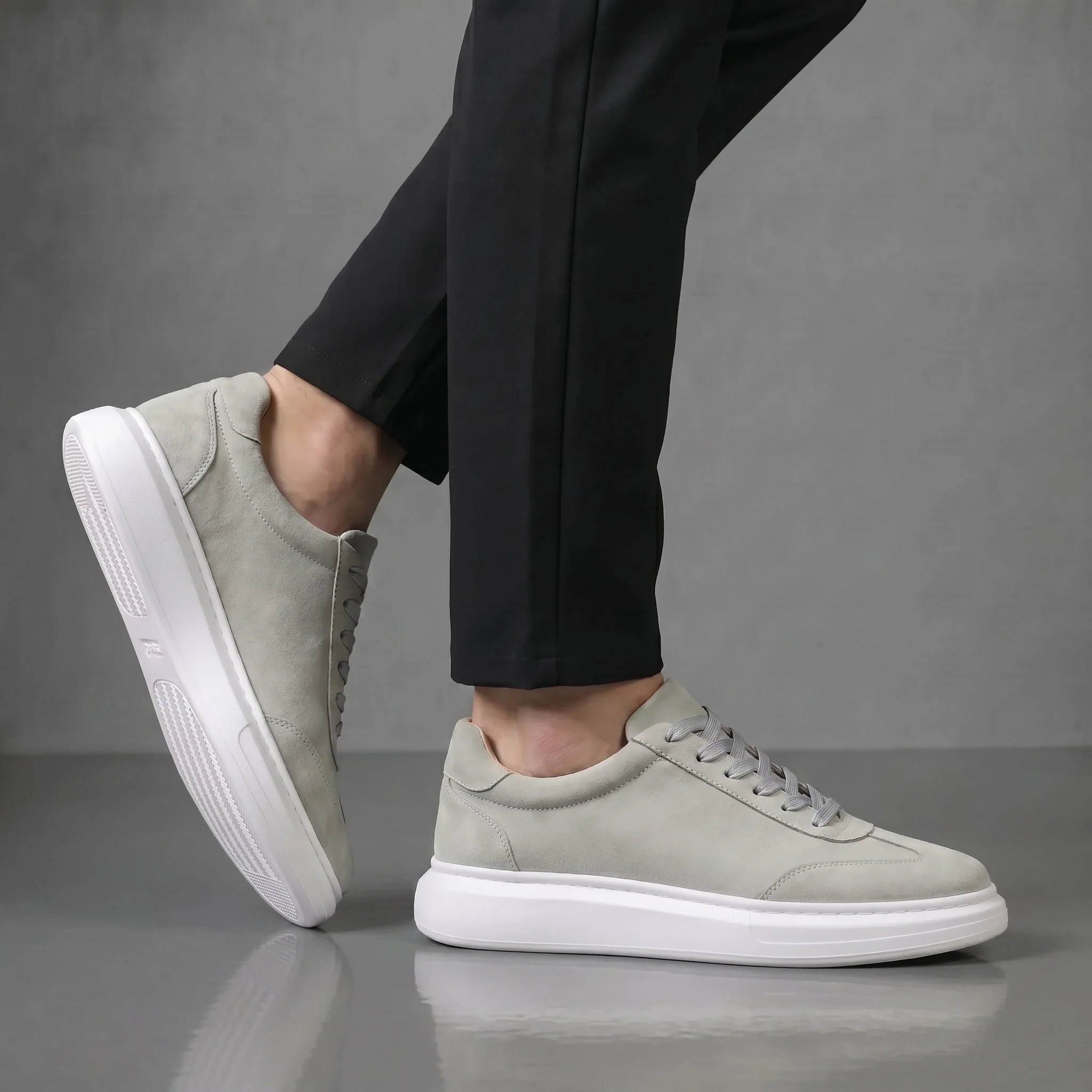 ZENTO : Sneakers Gris en Daim - Tres Confortable - Image 7