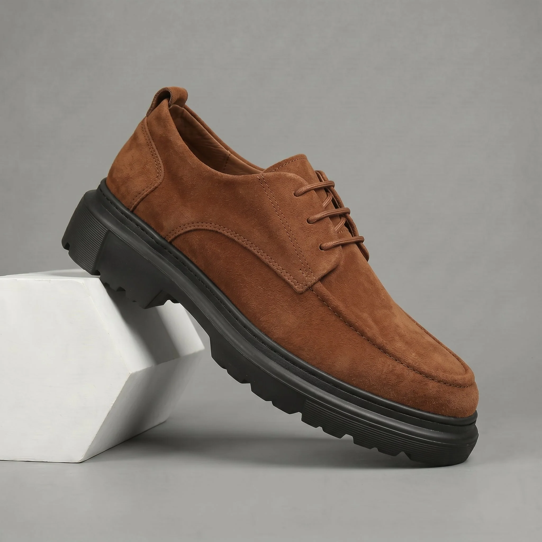 Chaussure Camel Suede Daim Tres Confortable - Femme - Image 5