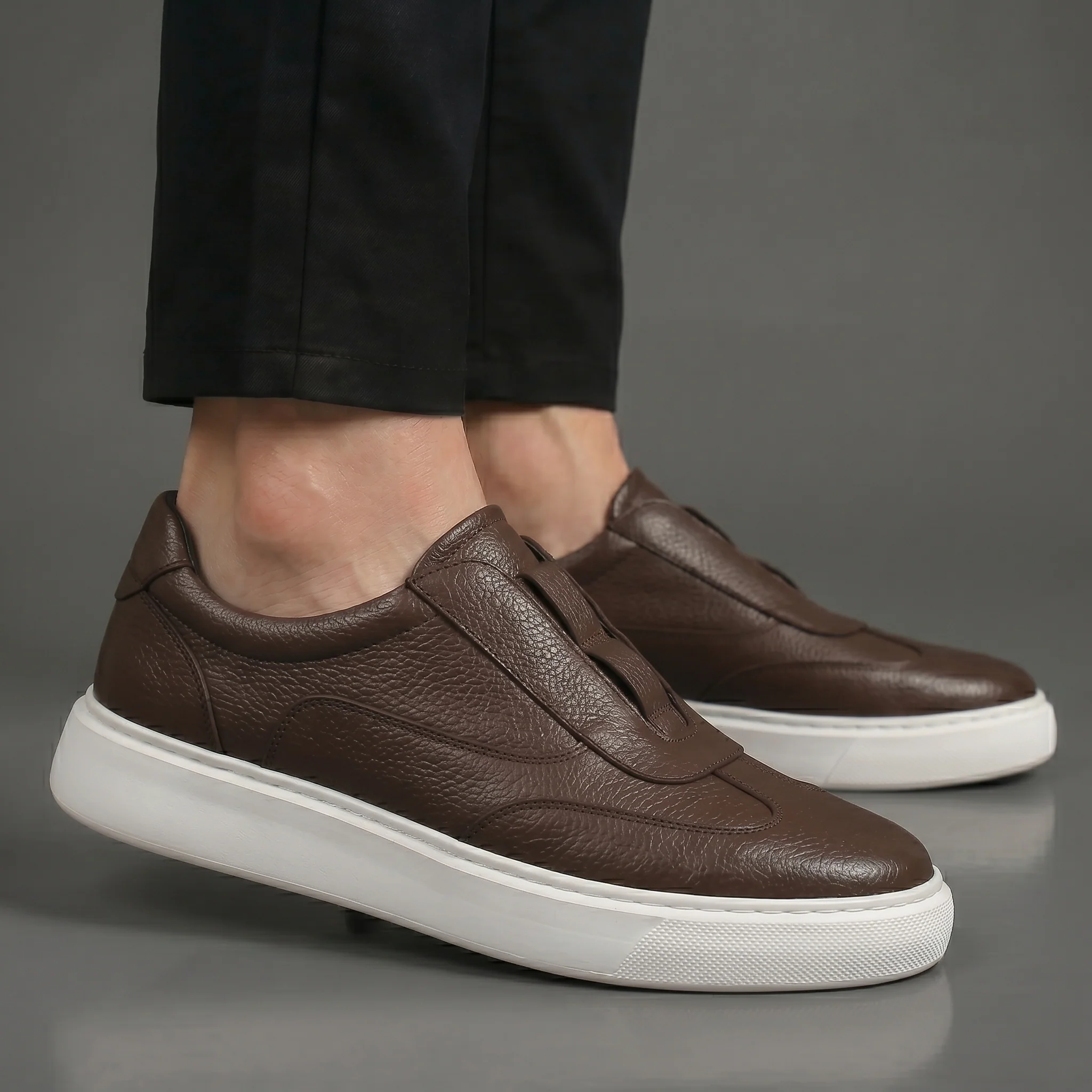 Sneakers Marron en Cuir - Tres Confortable