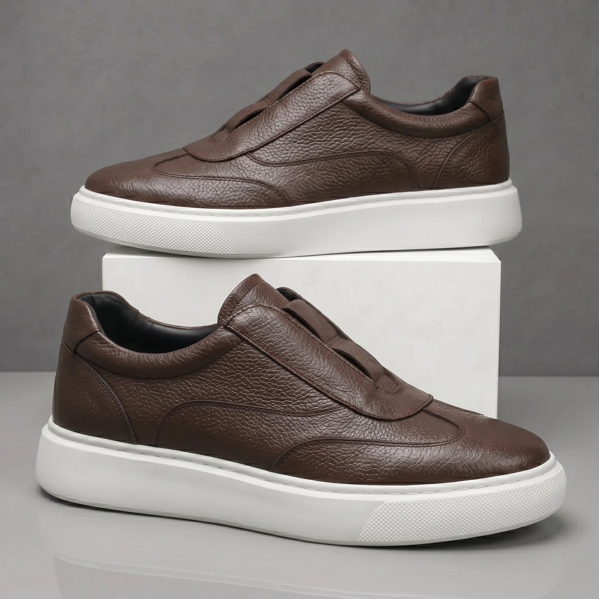 Sneakers Marron en Cuir - Tres Confortable - Image 6